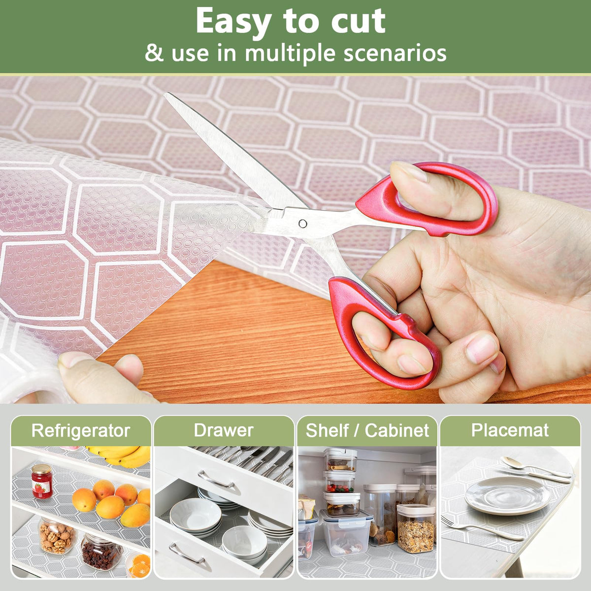 Shelf Liner Refrigerator Drawer Liners for Kitchen Cabinets