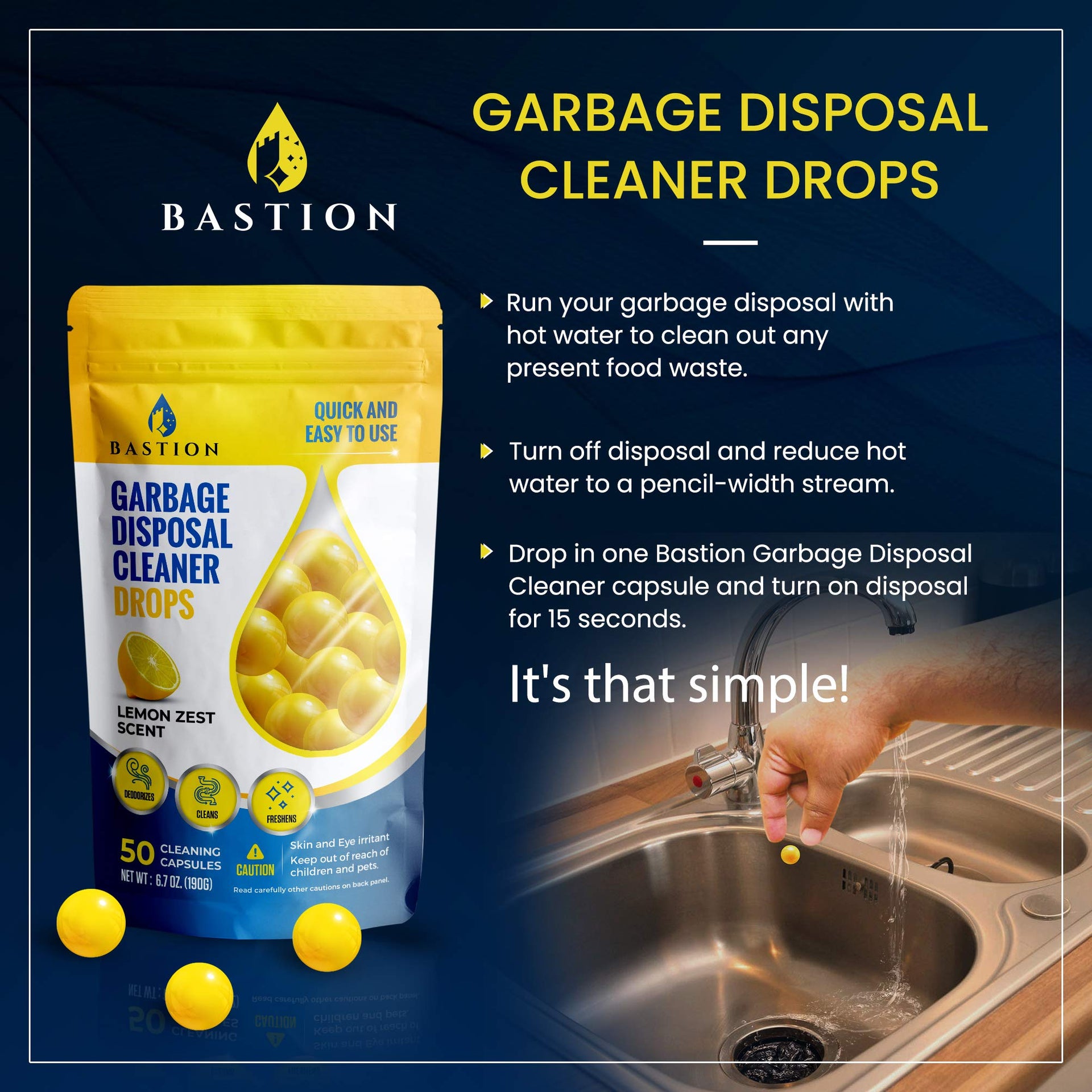 Garbage Disposal Cleaner and Deodorizer Drops (50 Count)