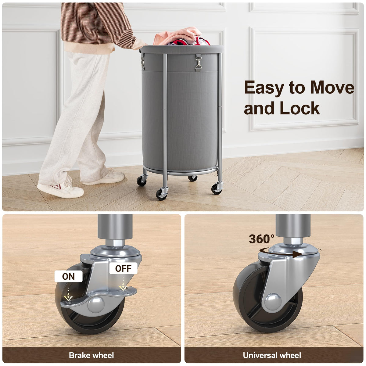 Laundry Basket with Wheels