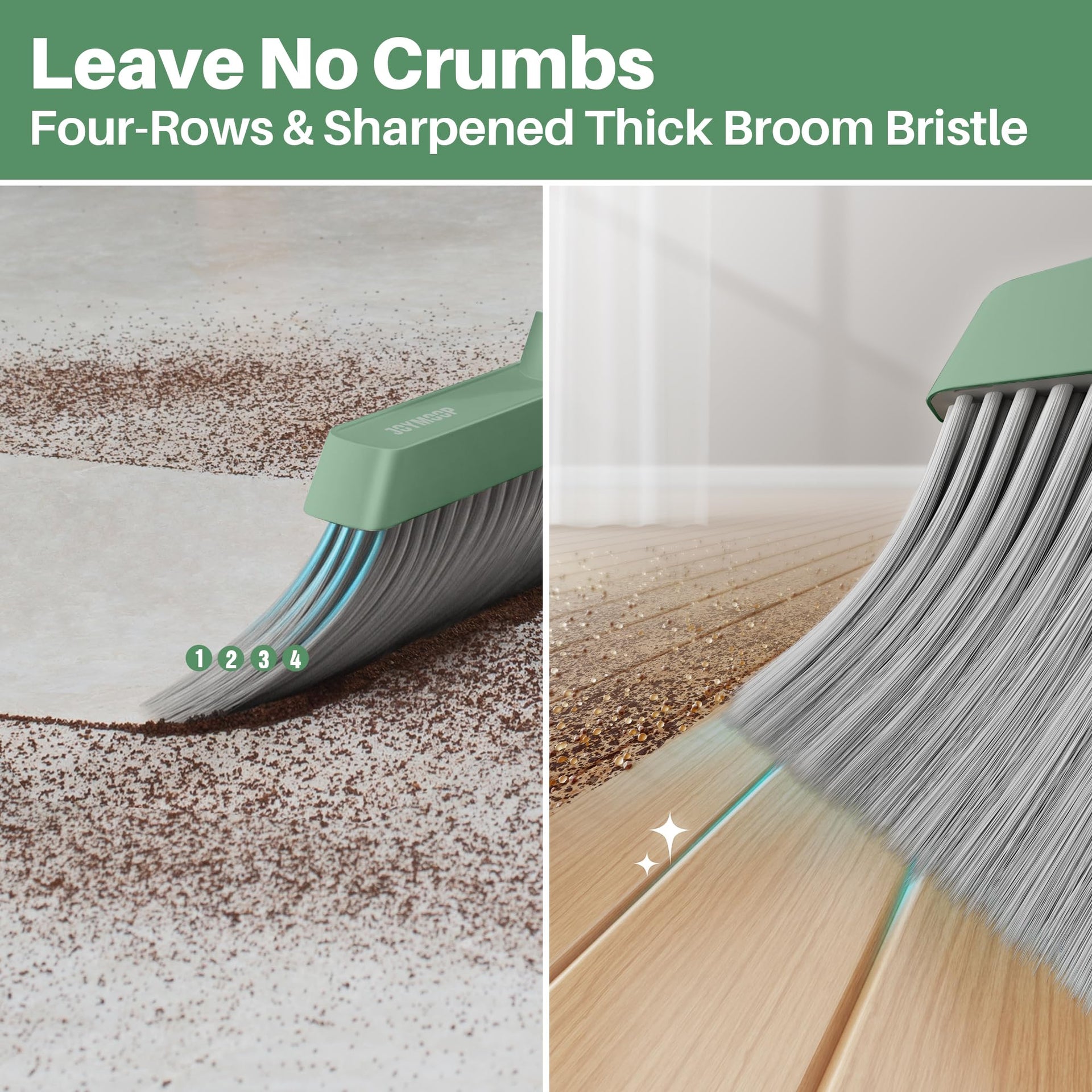 Dark Teal Green Broom and Dustpan Set