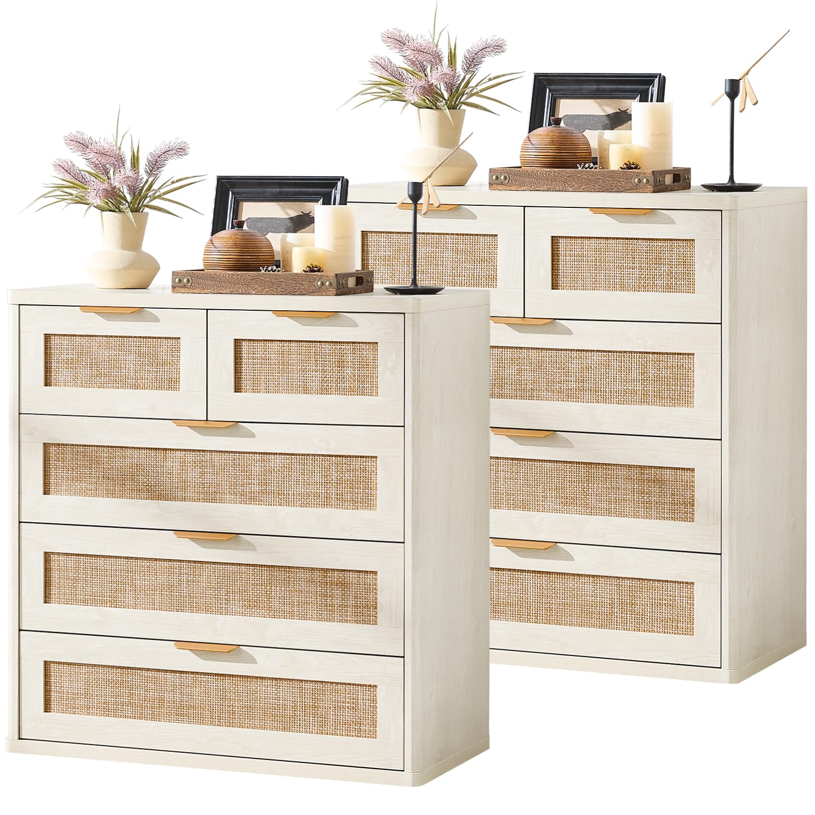 Rattan Dresser Set 2 for Bedroom