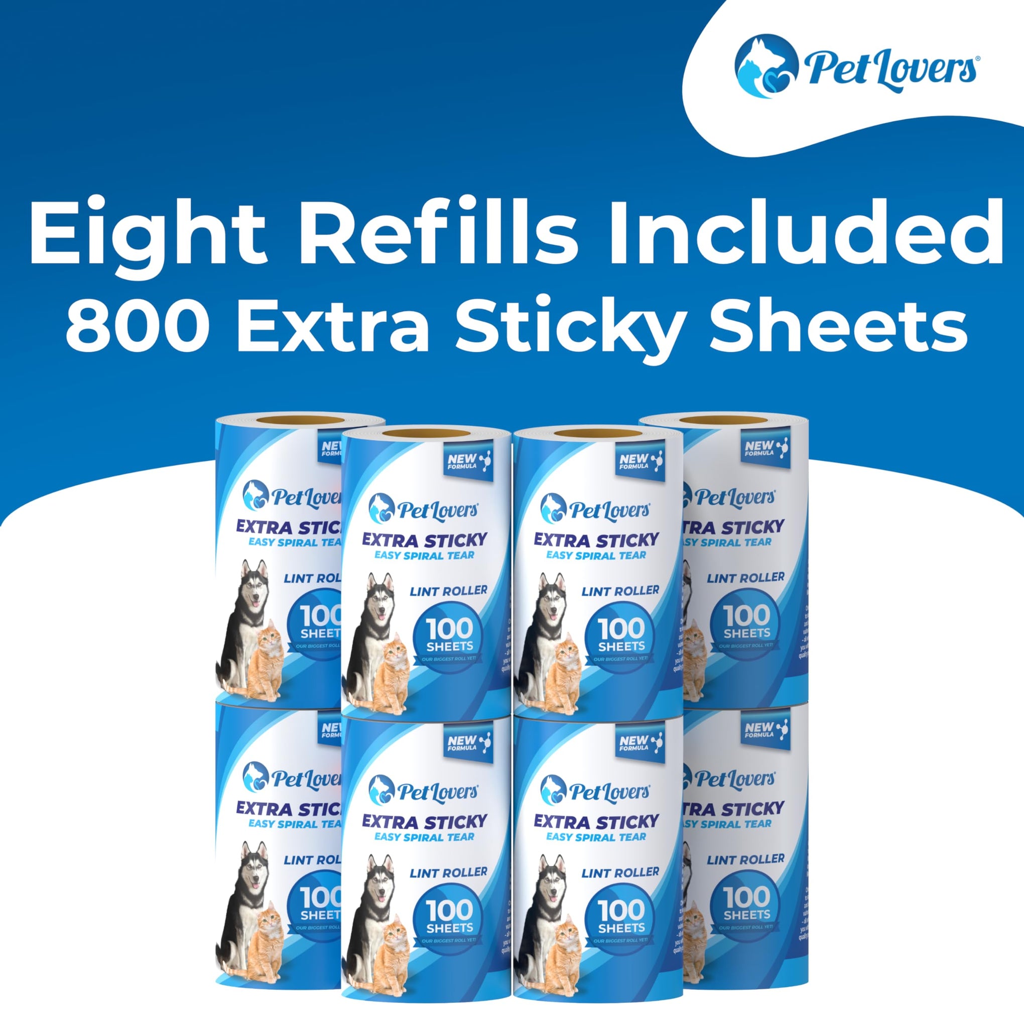 Extra Sticky Lint Roller Mega Value Set for Pet Hair Removal (800 Count)