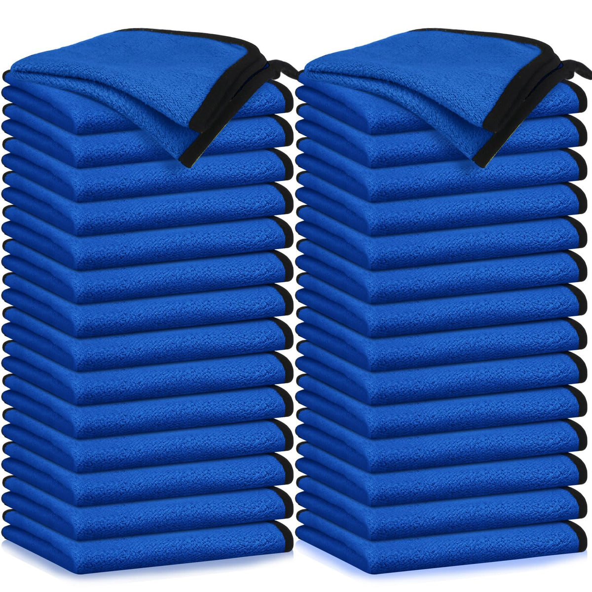 40 Pcs Blue Microfiber Towels (30 Count)