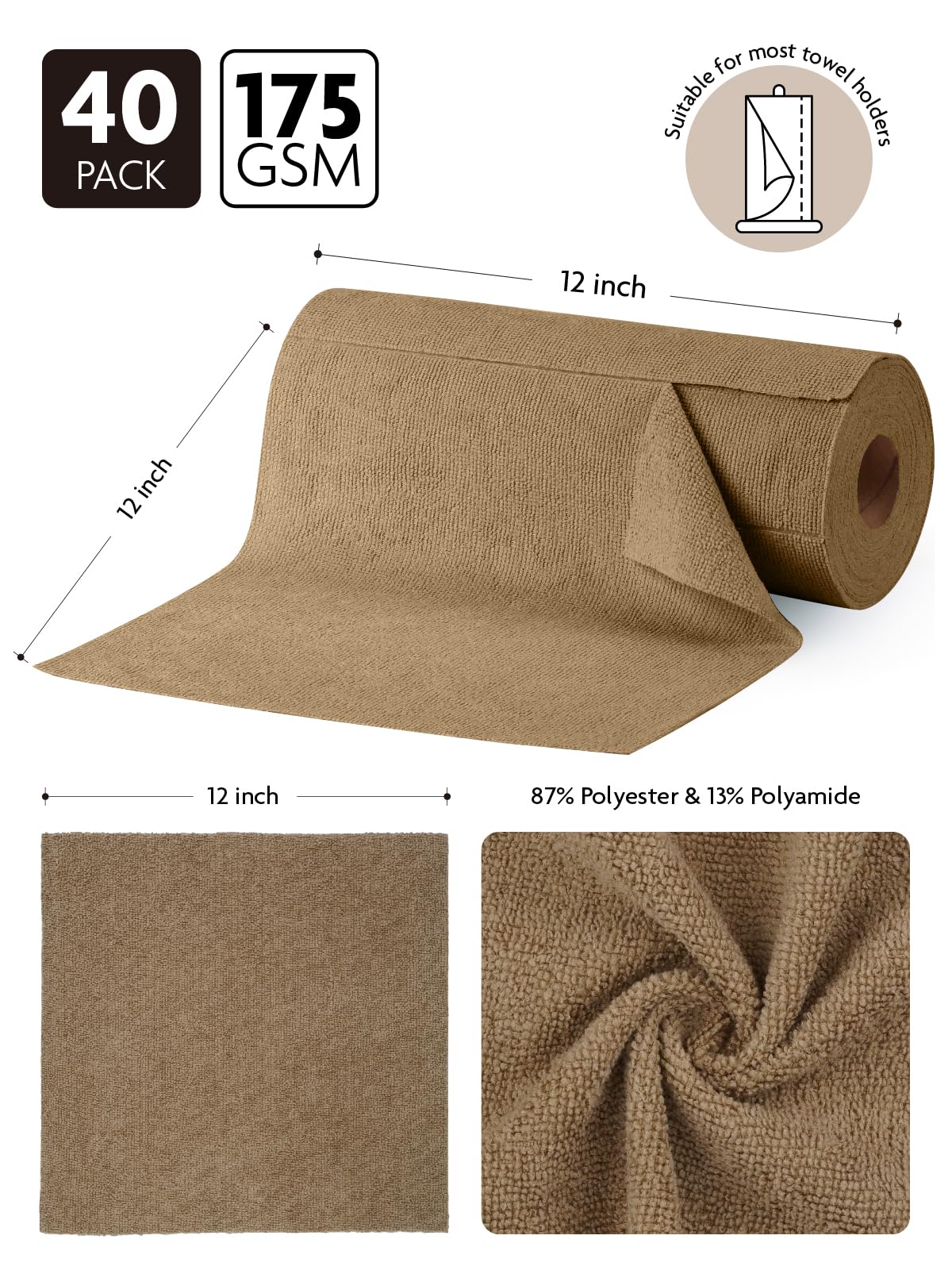 Microfiber Cleaning Cloth Roll (40 Count) - ModHome Supplies