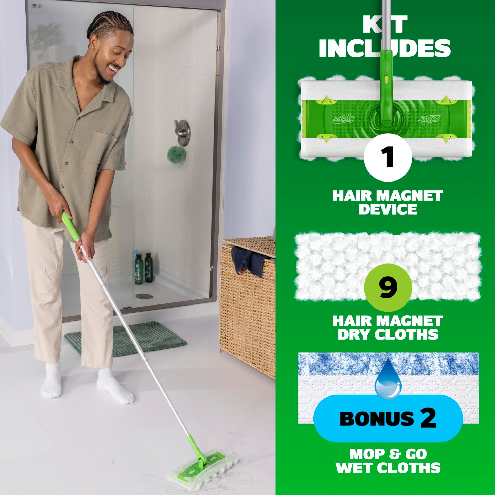 Hair Magnet Deluxe Starter Kit with Collapsible Pole