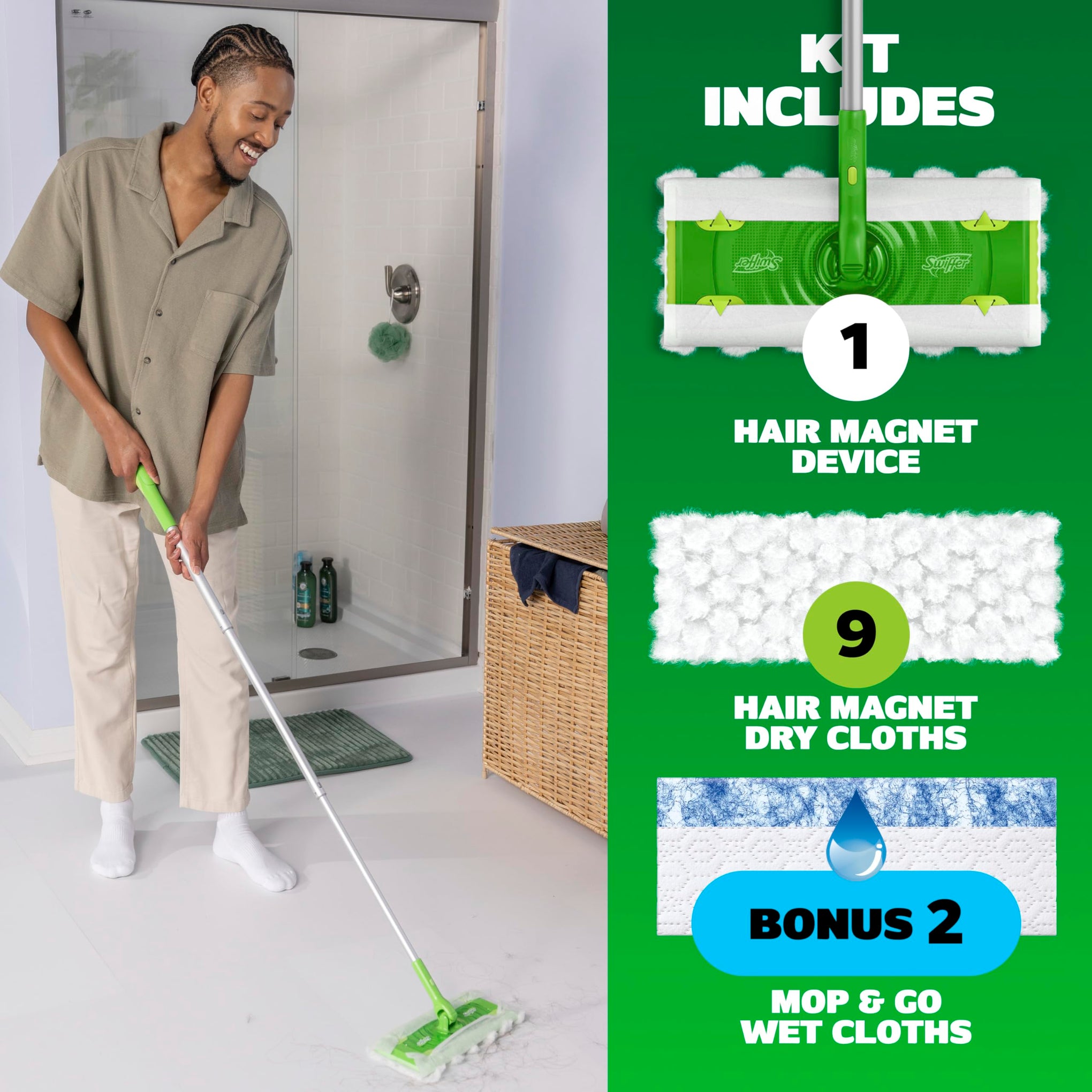 Hair Magnet Deluxe Starter Kit with Collapsible Pole