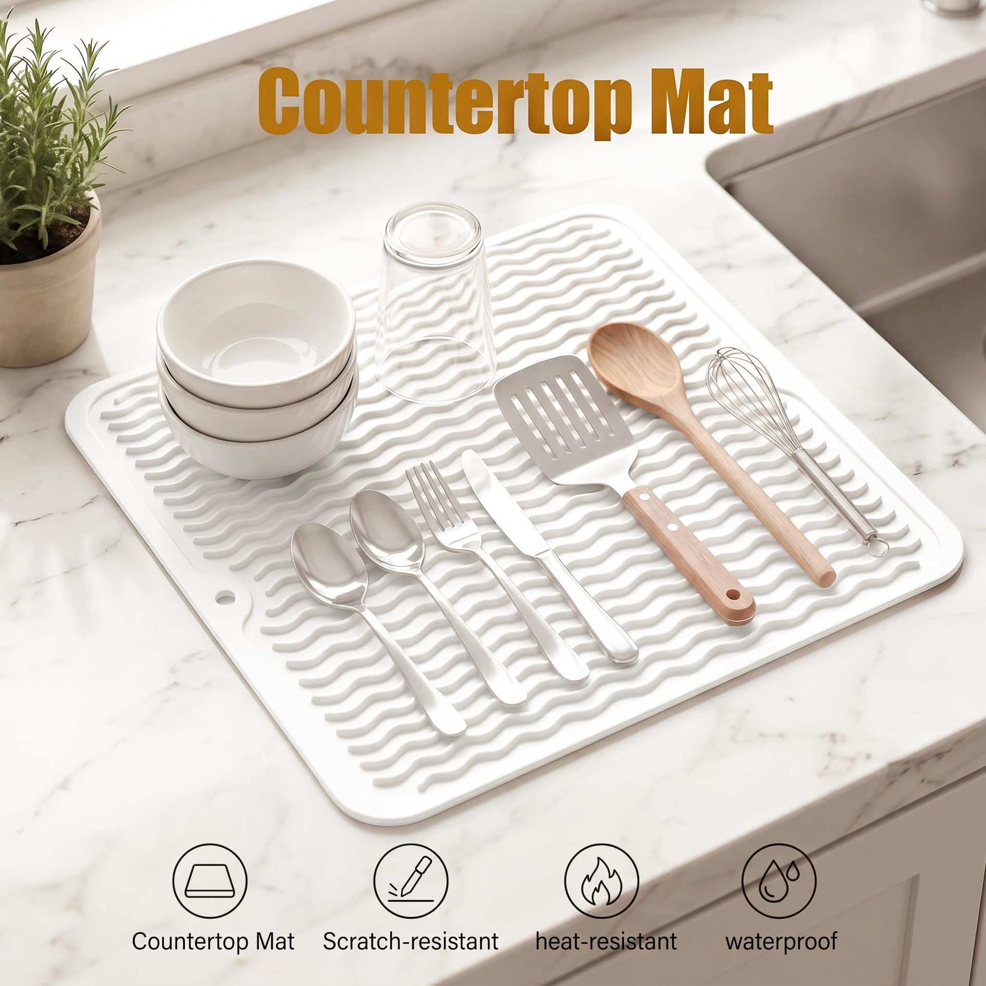 Silicone Dish Drying Mat for Multiple Usage