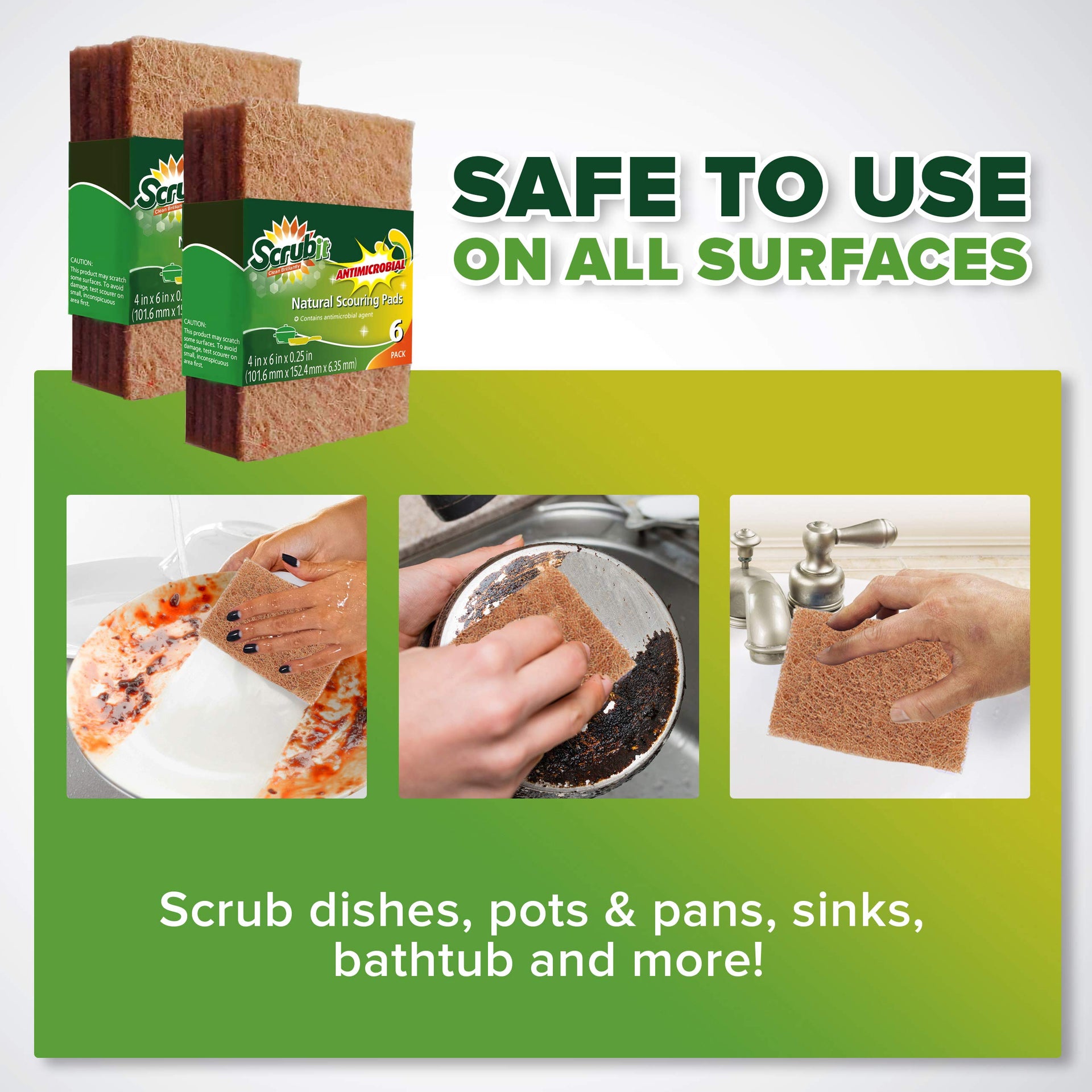 Natural Scouring Pads (12 Count)