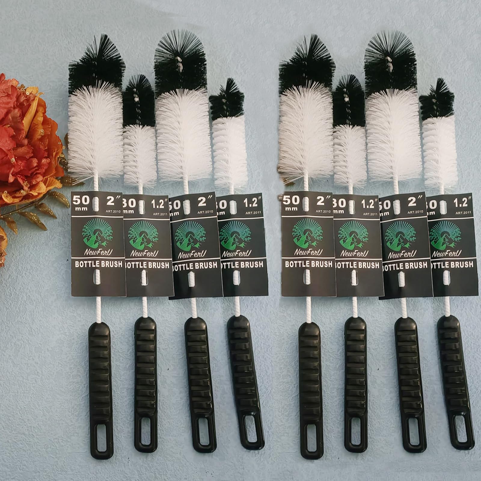 Bottle Brushes Thin Long Handle X 8 (8 Count) - ModHome Supplies