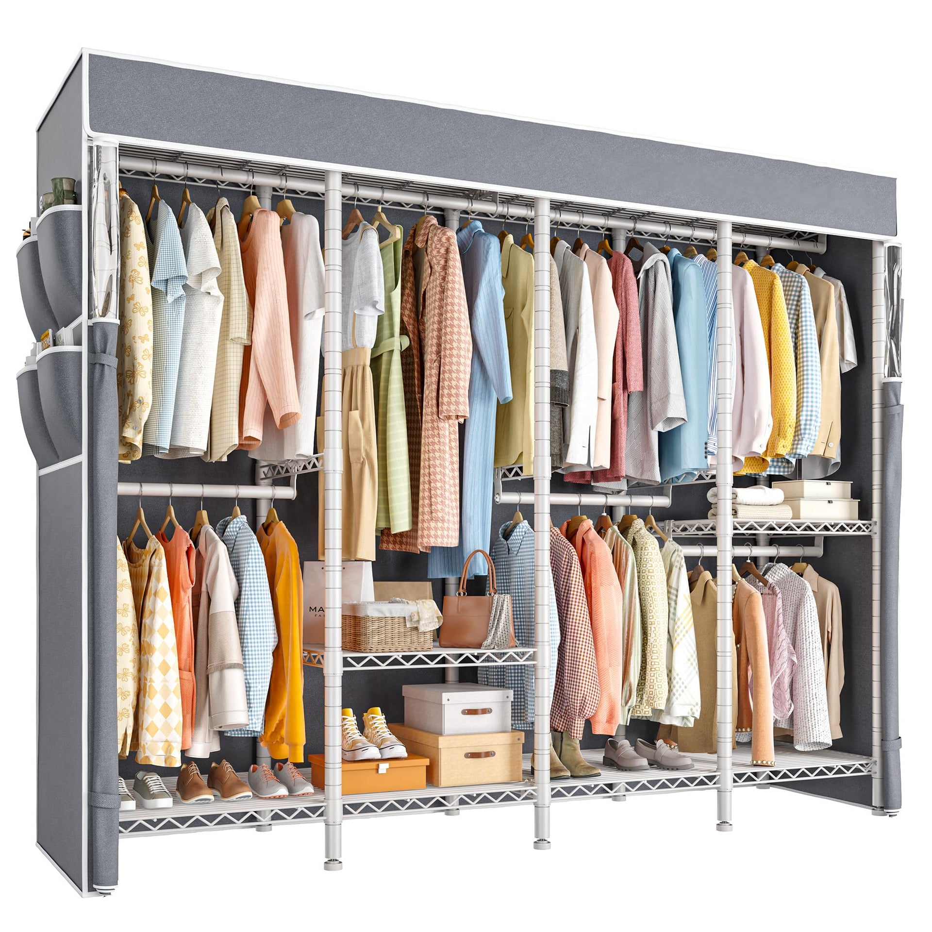 Heavy Duty Clothes Rack with Cover