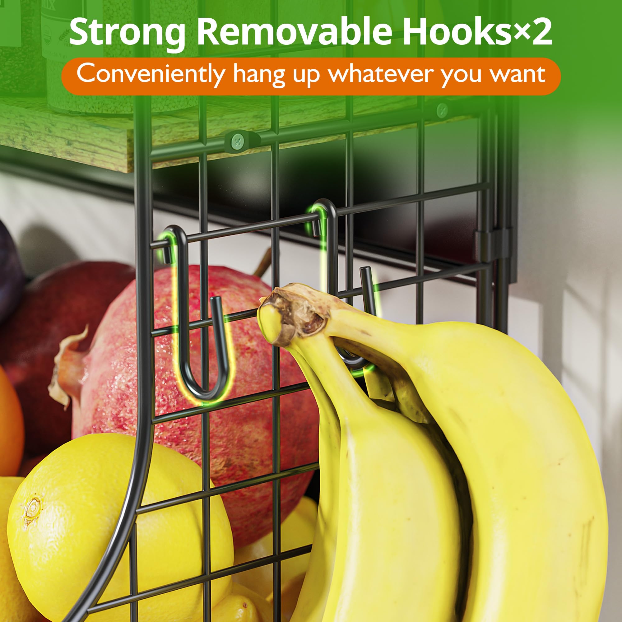 2 Pack Magnetic Shelf for Fridge with Wood Lid