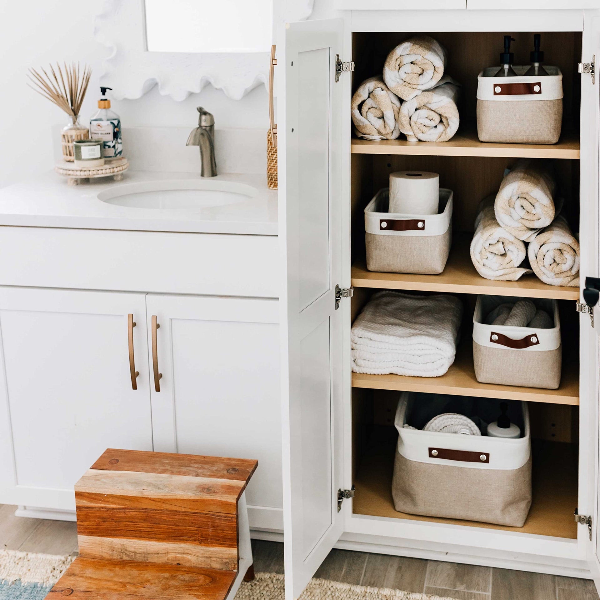 12x8in Canvas Storage Baskets (6 Count)