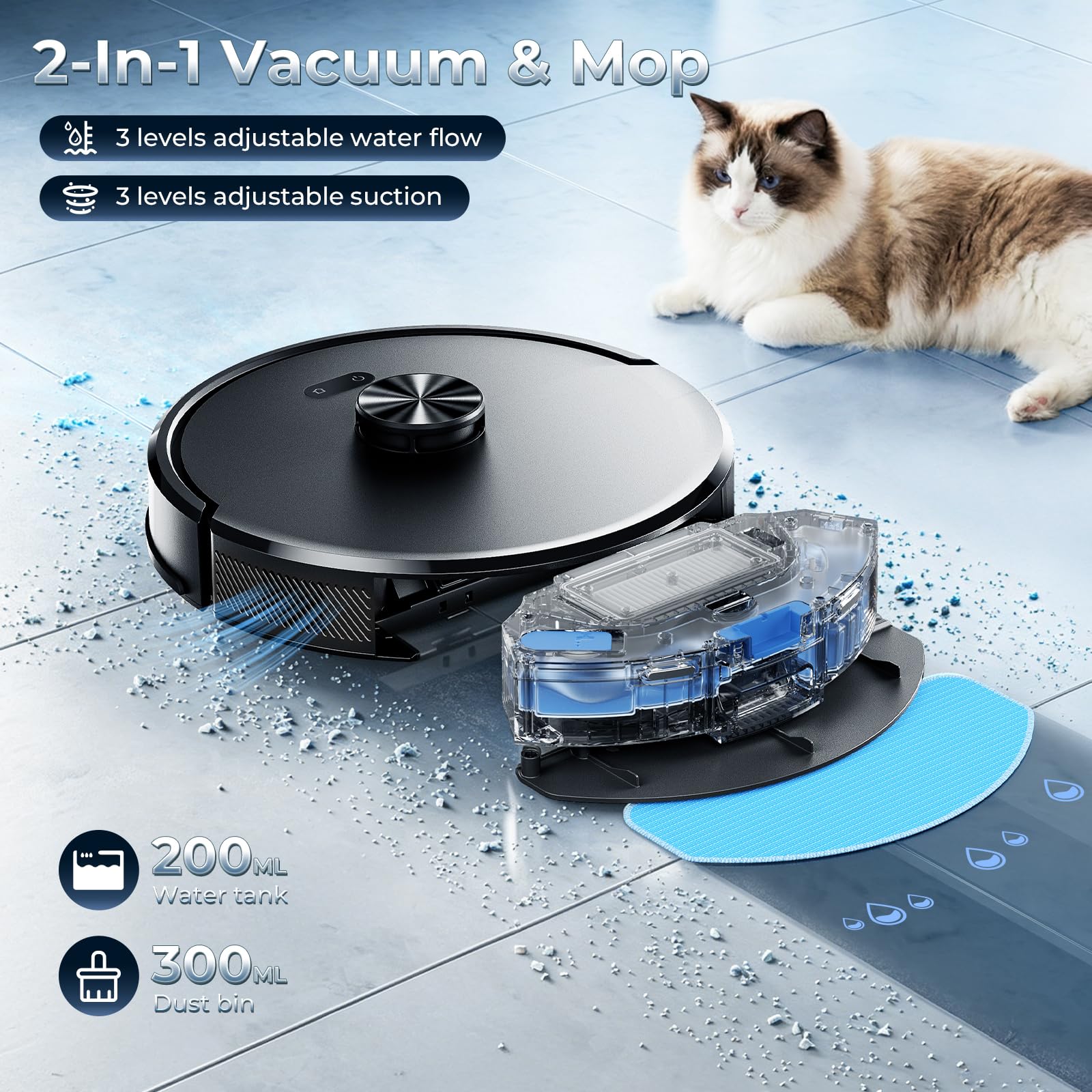 Robot Vacuum and Mop Combo with Self Emptying Station