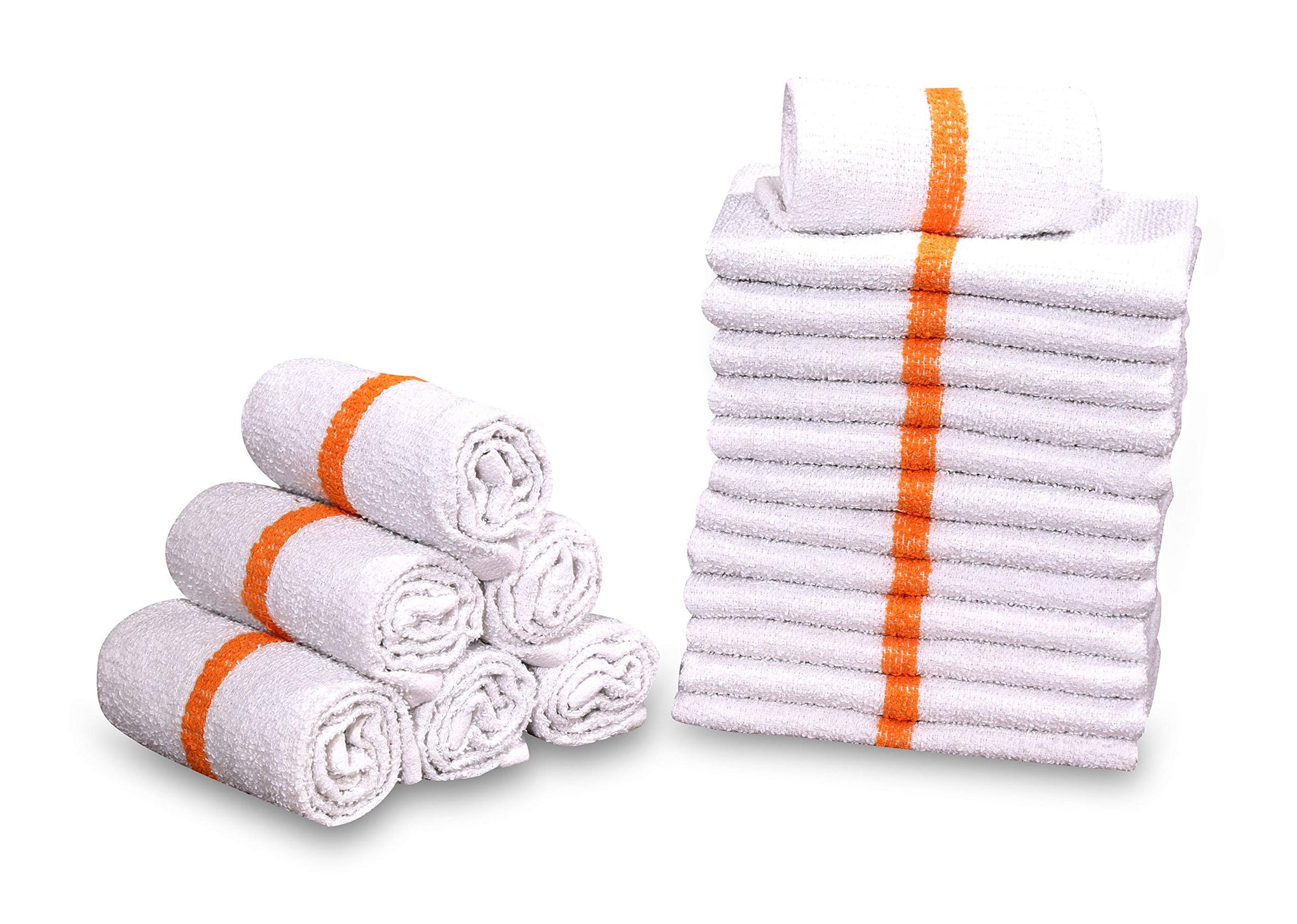 12 PC New Cotton Blend White Restaurant Bar Mops Kitchen Towels (12 Count)