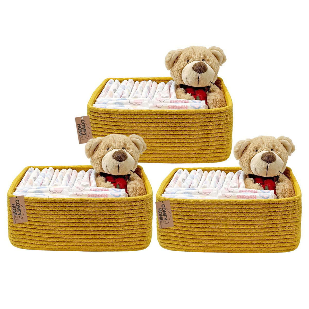 COMFY HOMI 11.5"x7.5"x4.7" Storage Baskets for Organizing (3 Count)