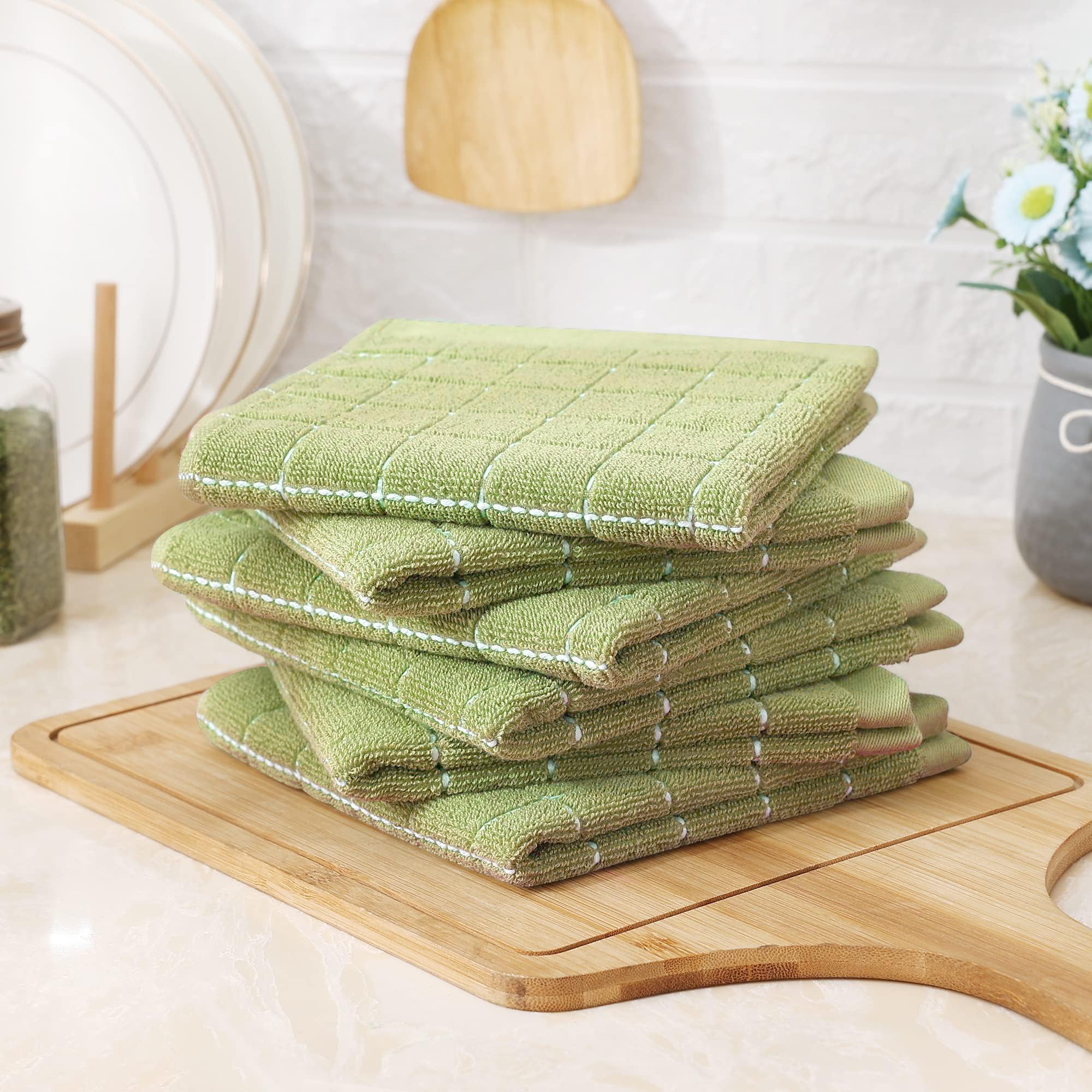 100% Cotton Terry Kitchen Dish Cloths (12 Count)