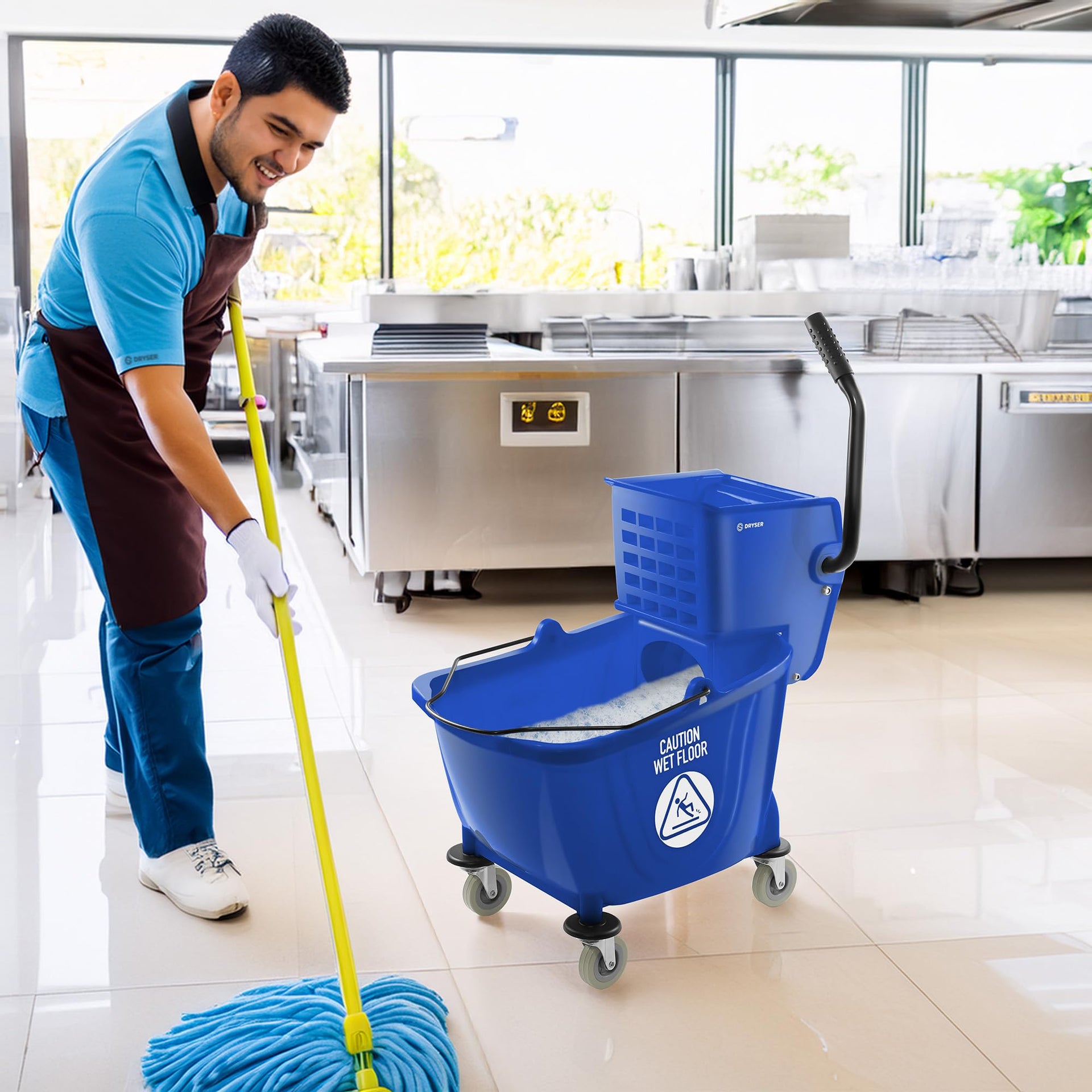 Commercial Side Press Wringer Combo Mop Bucket