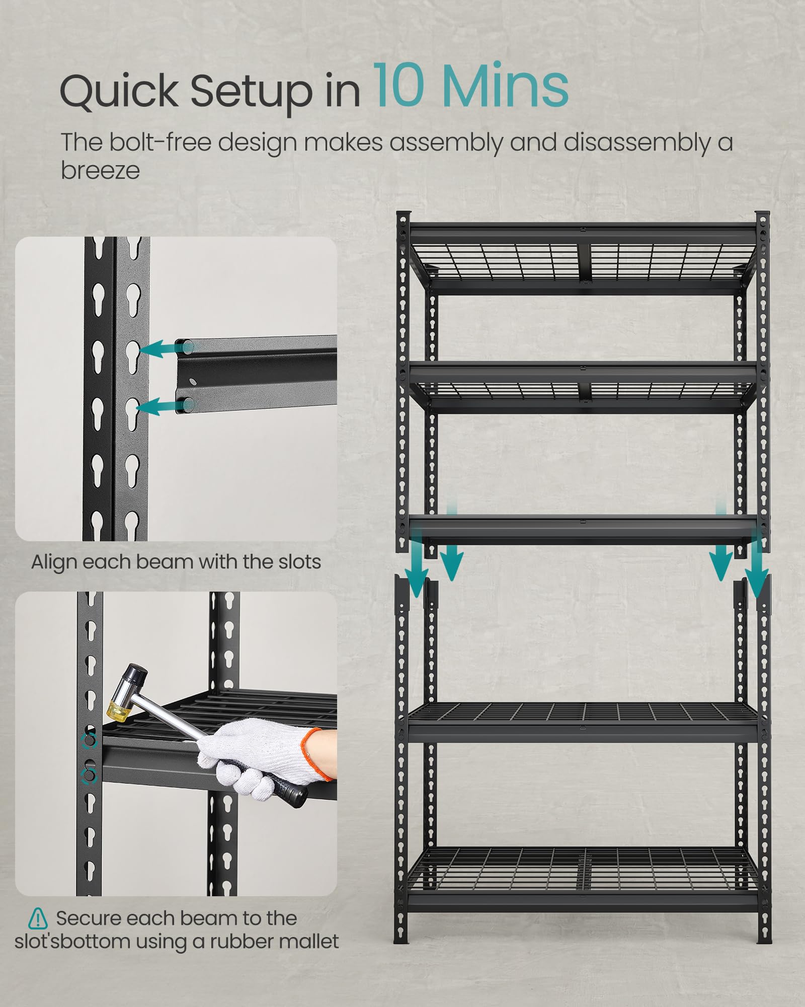5 Tier Steel Storage Shelves