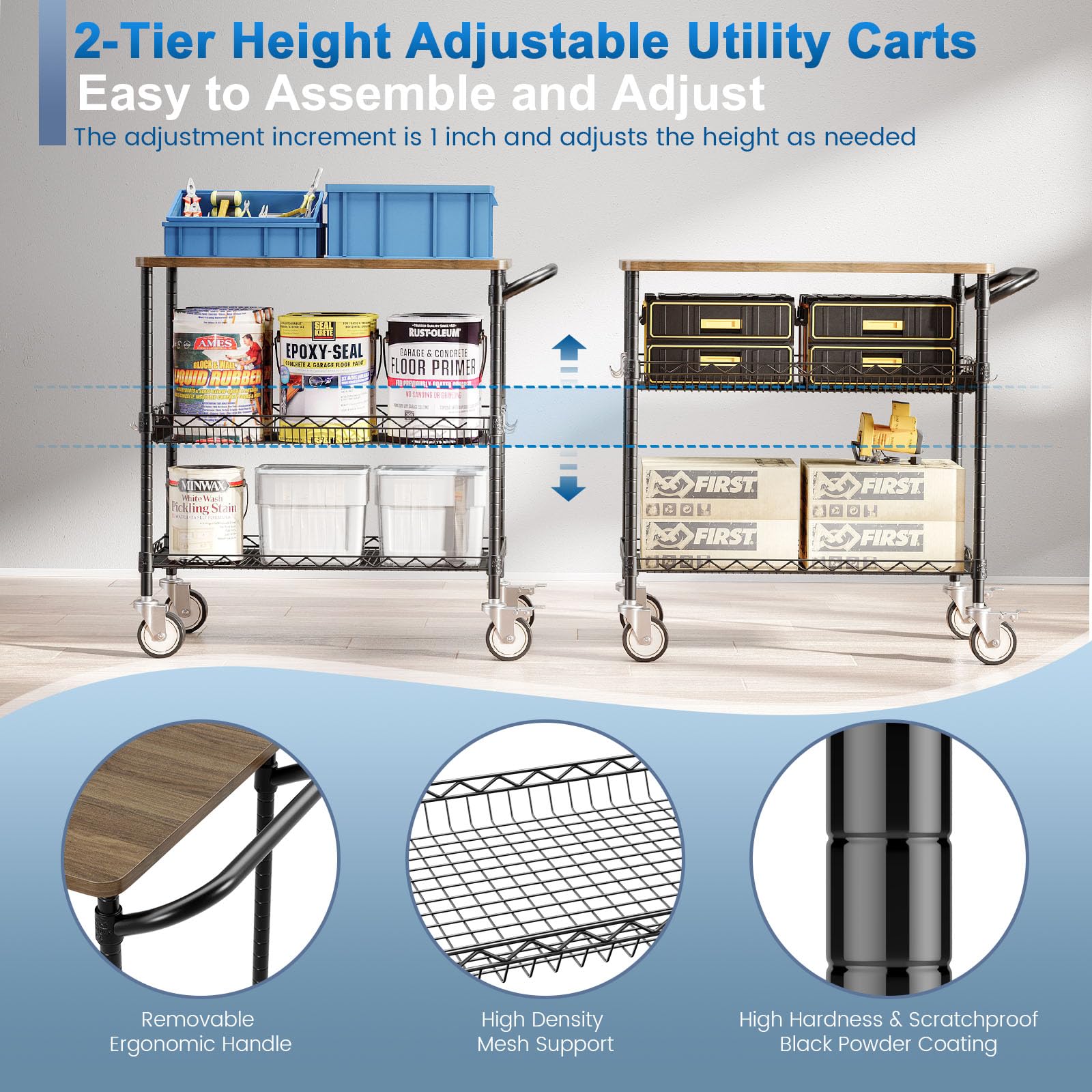 Rolling Kitchen Carts with Wheels