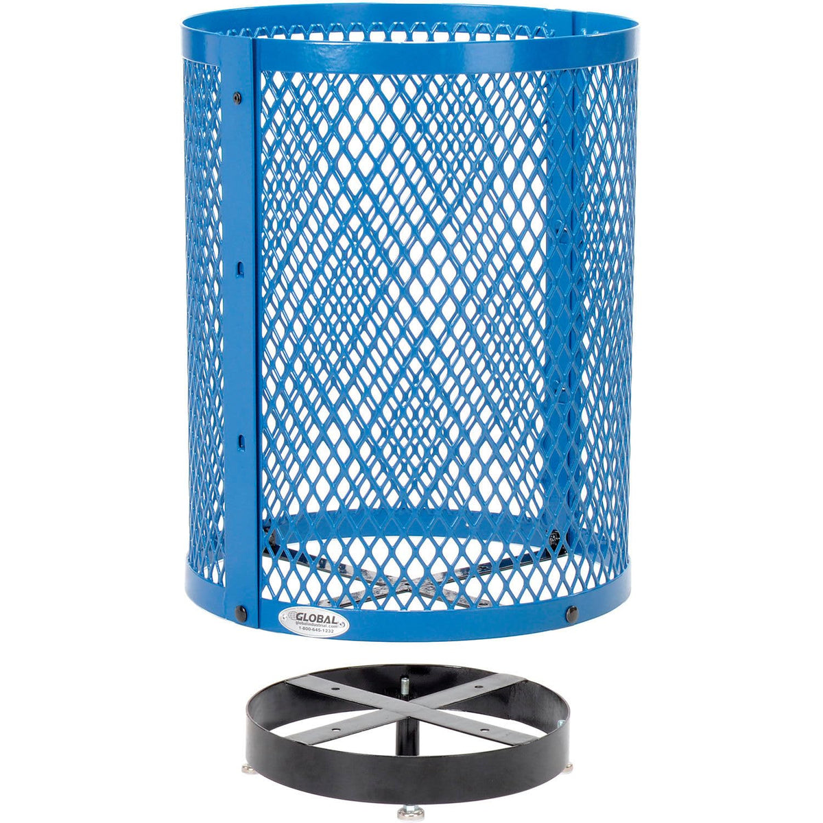 Outdoor Diamond Steel Trash Can with Rain Bonnet Lid