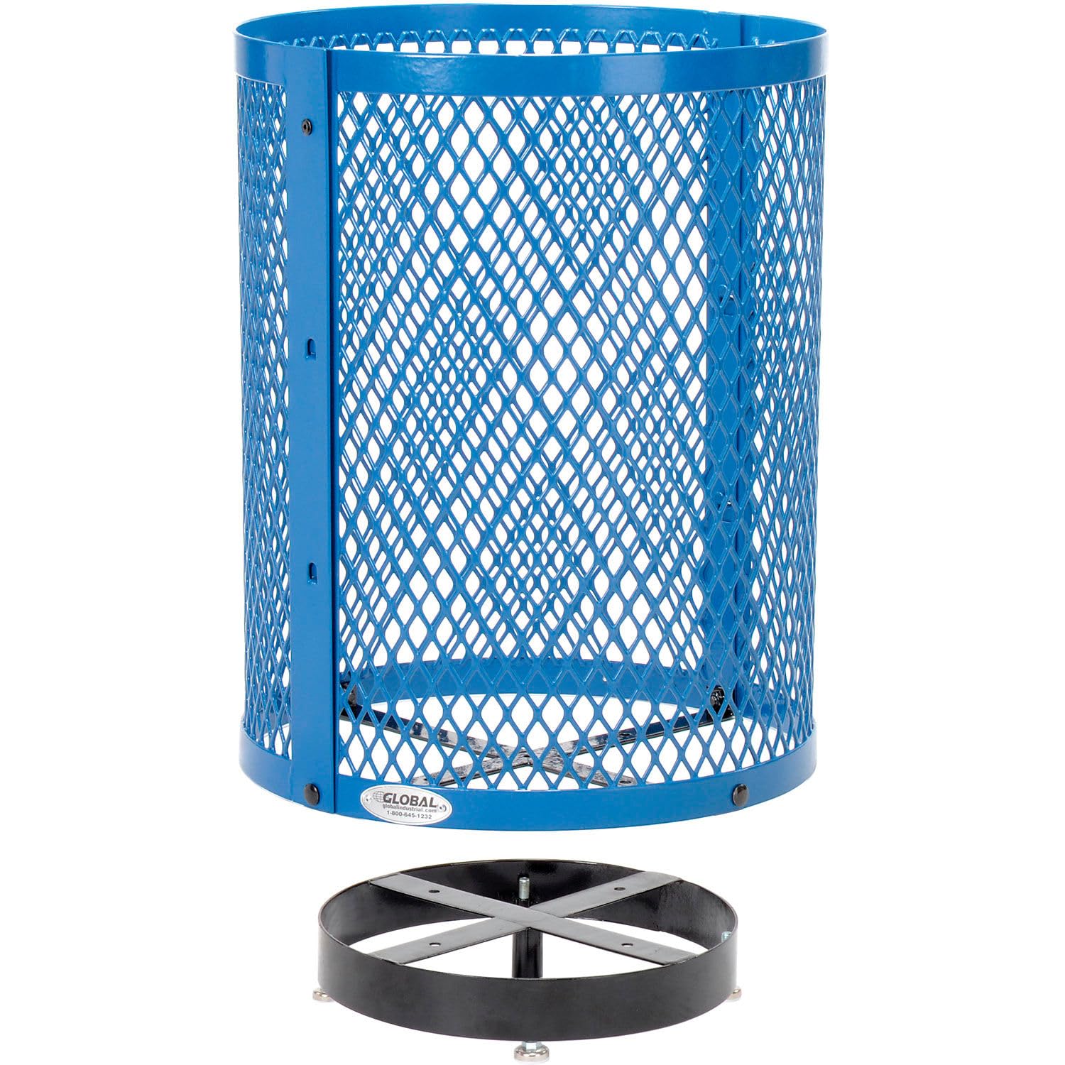 Outdoor Diamond Steel Trash Can with Rain Bonnet Lid