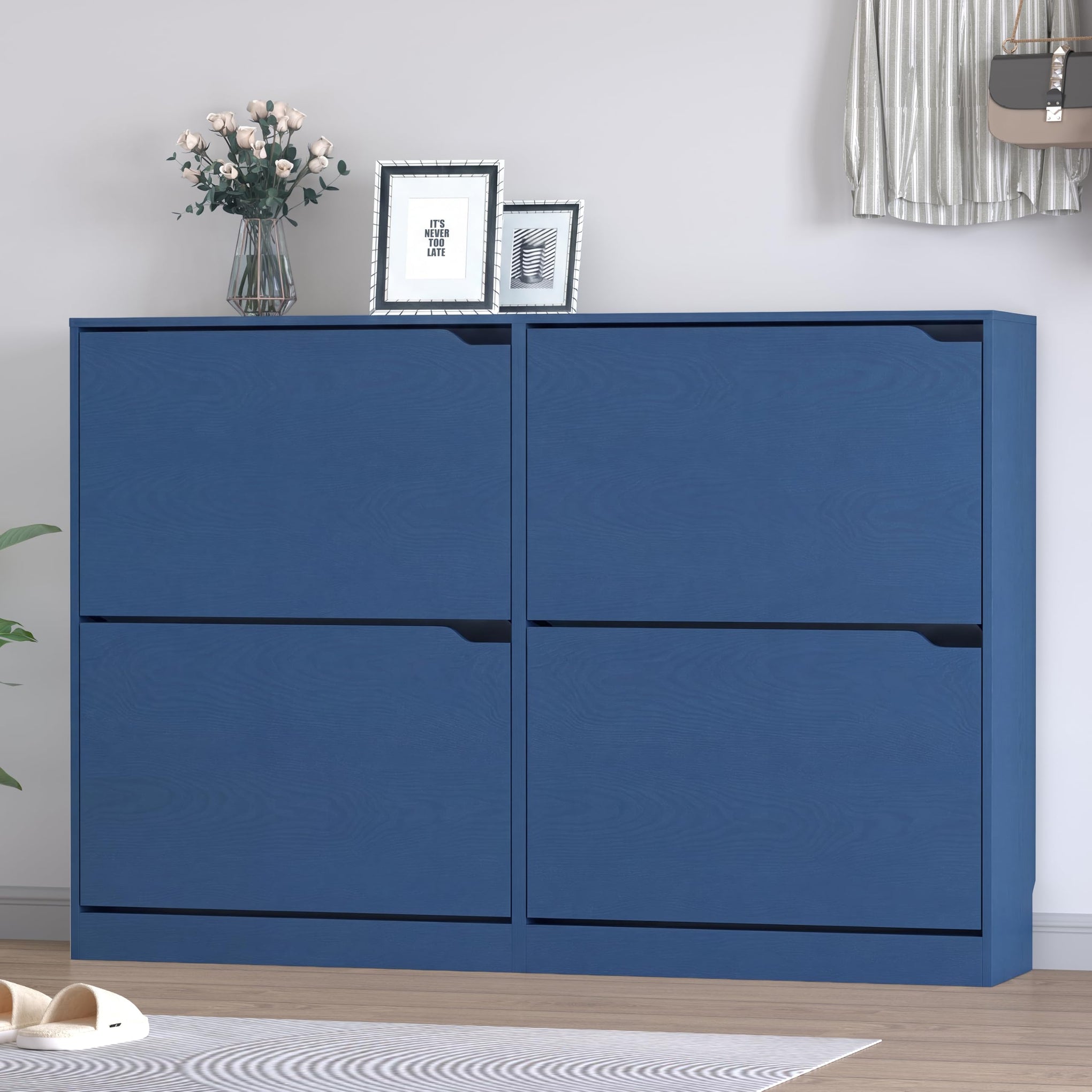 Shoe Cabinet with 4 Flip Drawers