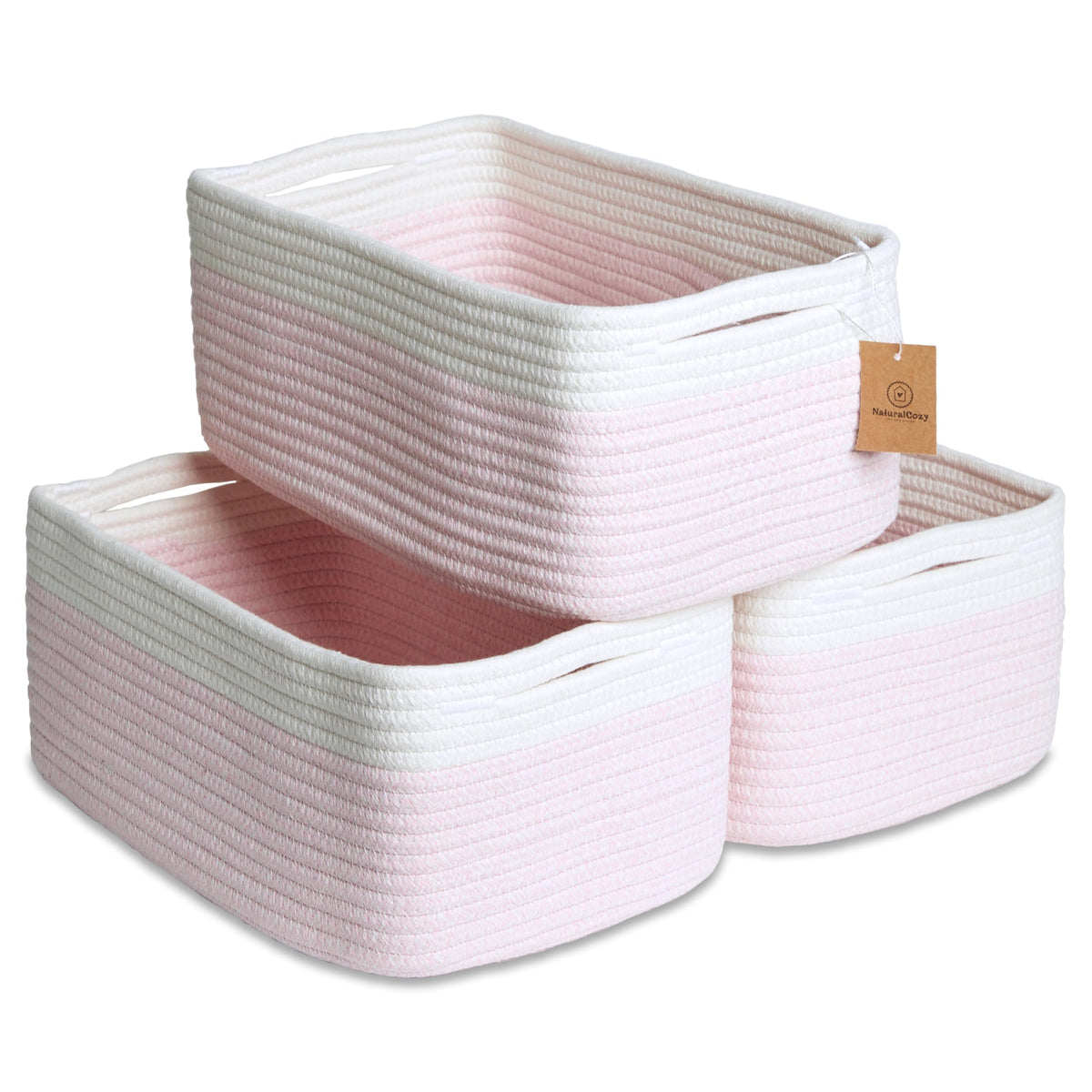 13.5”x8.5”x5.5” Rectangle Storage Baskets for Shelves 3 Pack (3 Count)
