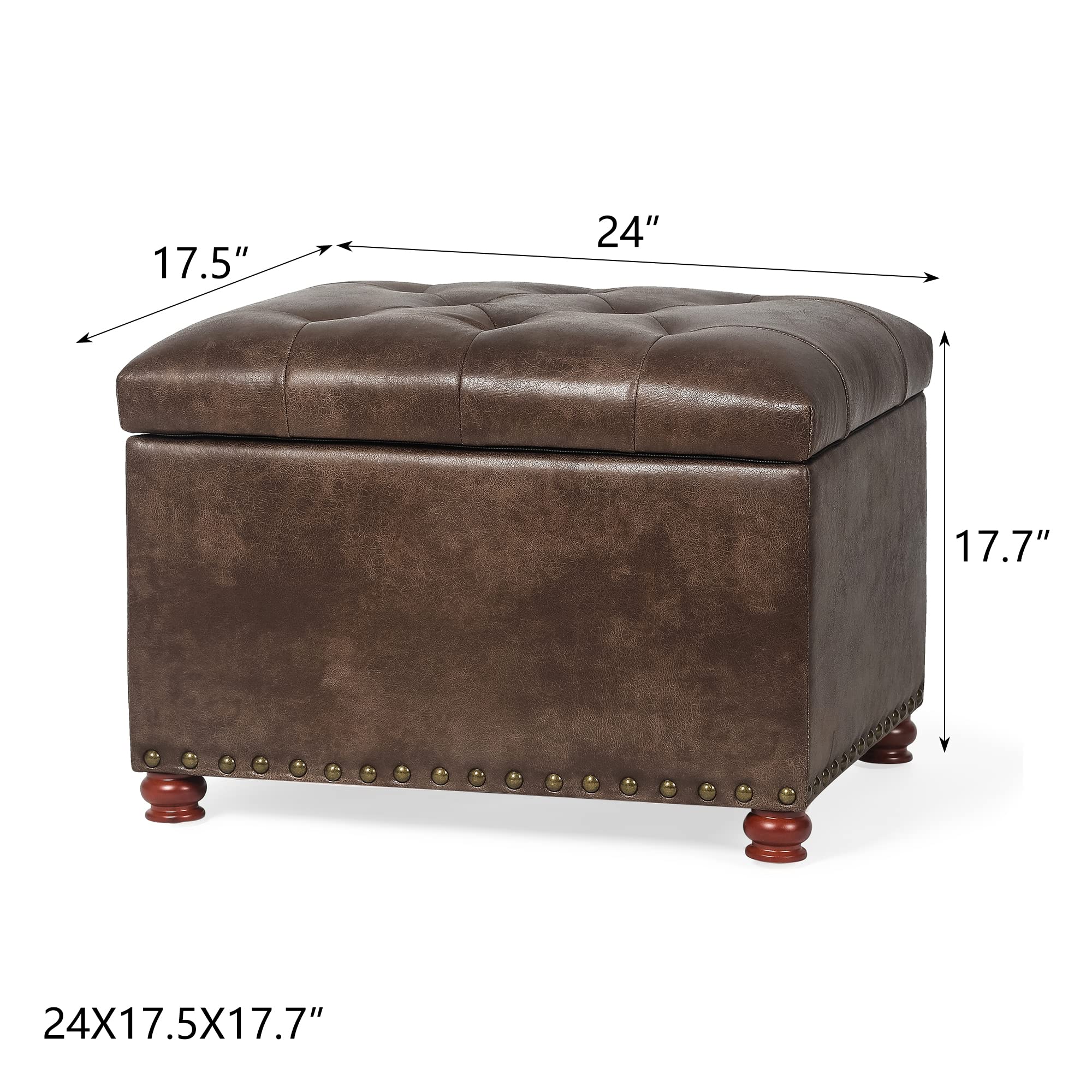 Leather Ottoman with Storage