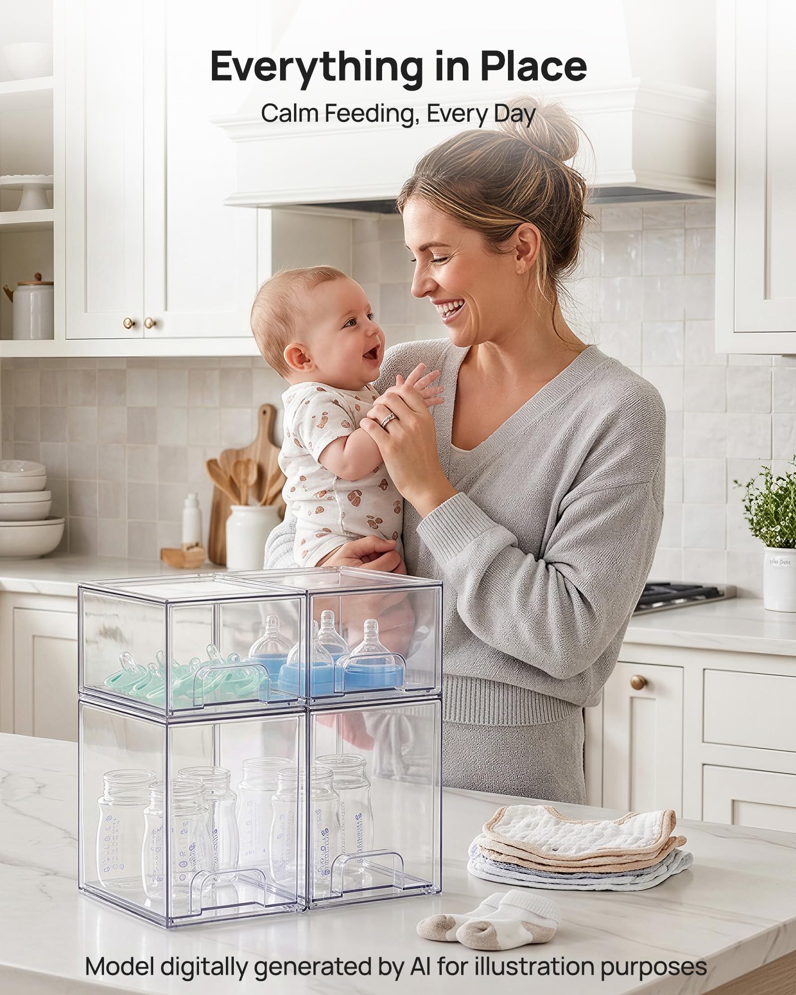 Clear Stackable Storage Drawers Set of 8 (8 Count)