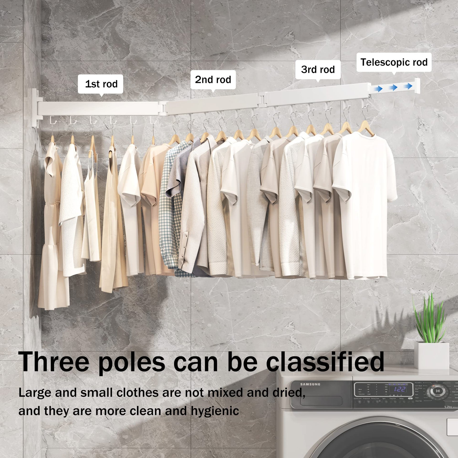 Clothes Drying Rack Wall Mounted
