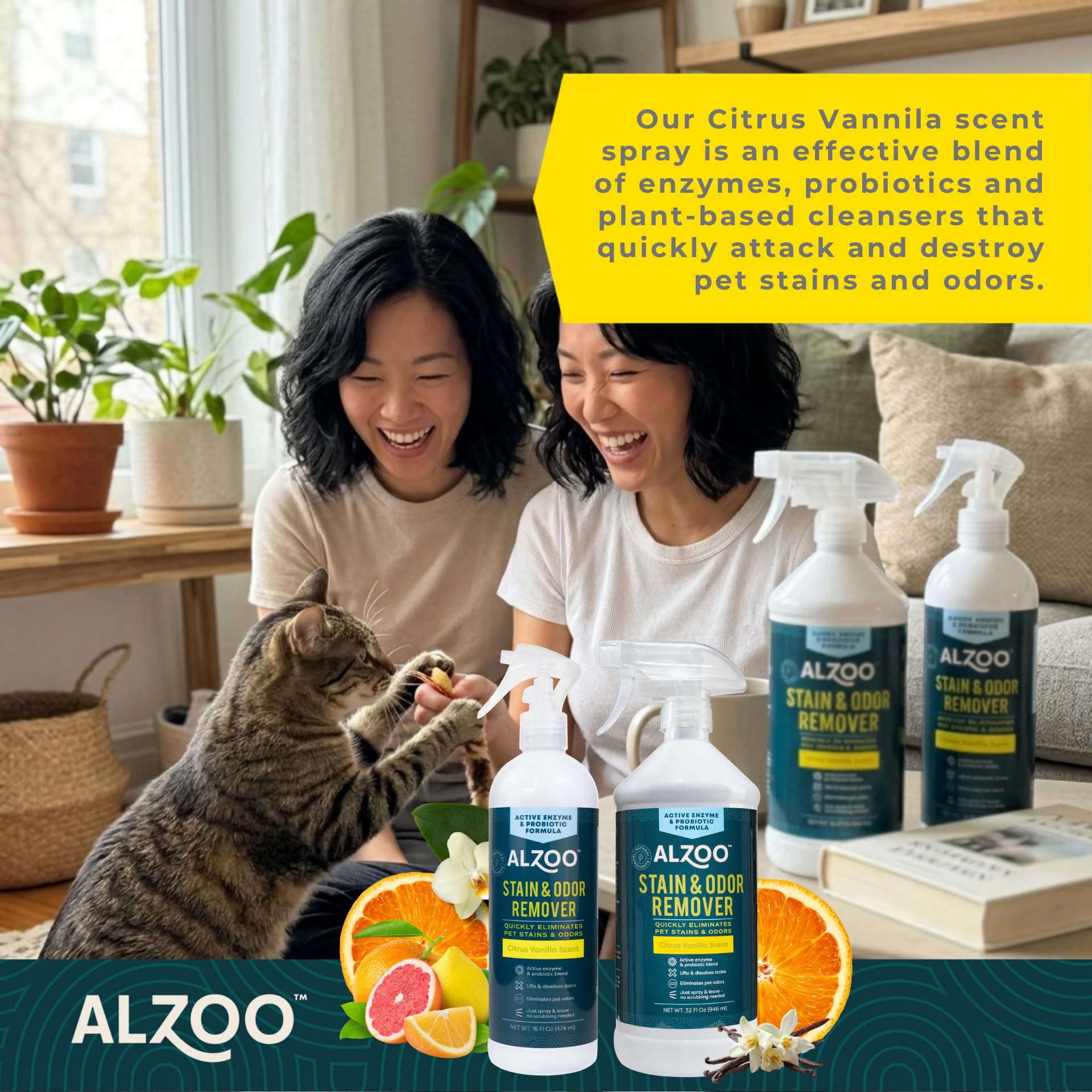 Pet Stain & Odor Remover Spray for Dog & Cat Urine (32 Fl Oz)