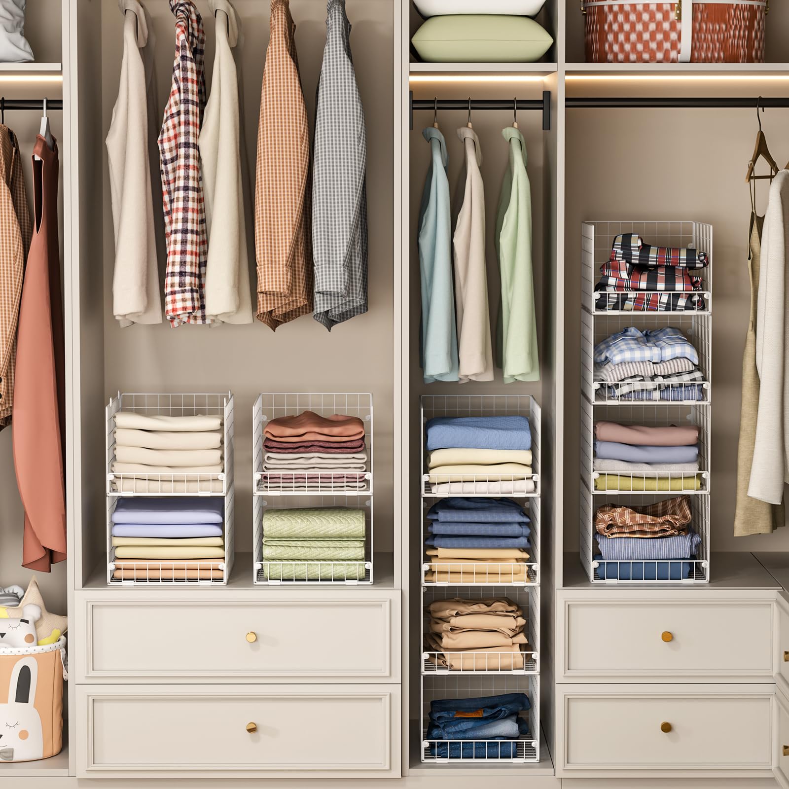 Stackable Closet Organizers and Storage