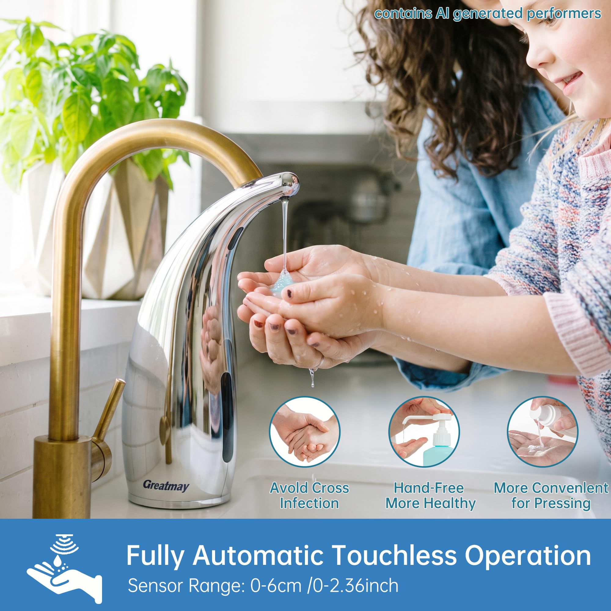 Automatic Soap Dispenser Touchless Rechargeable 10 oz 2 Pack
