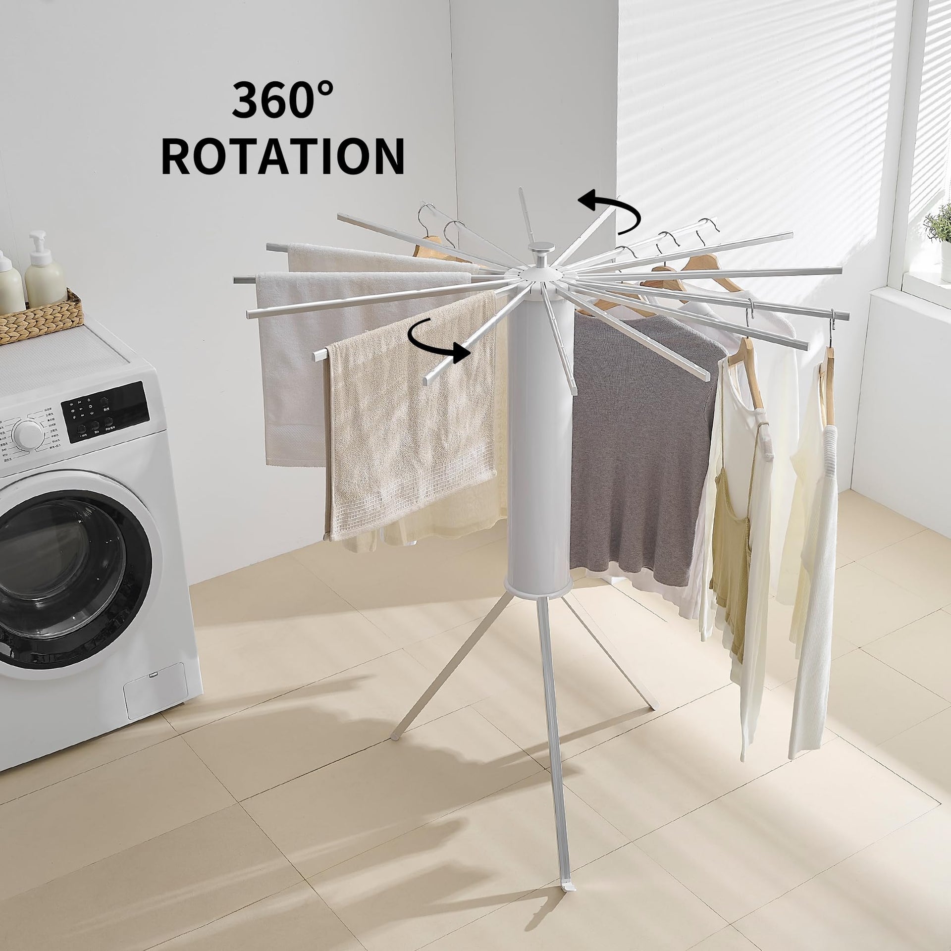 Foldable Clothes Drying Rack Tripod with Aluminum