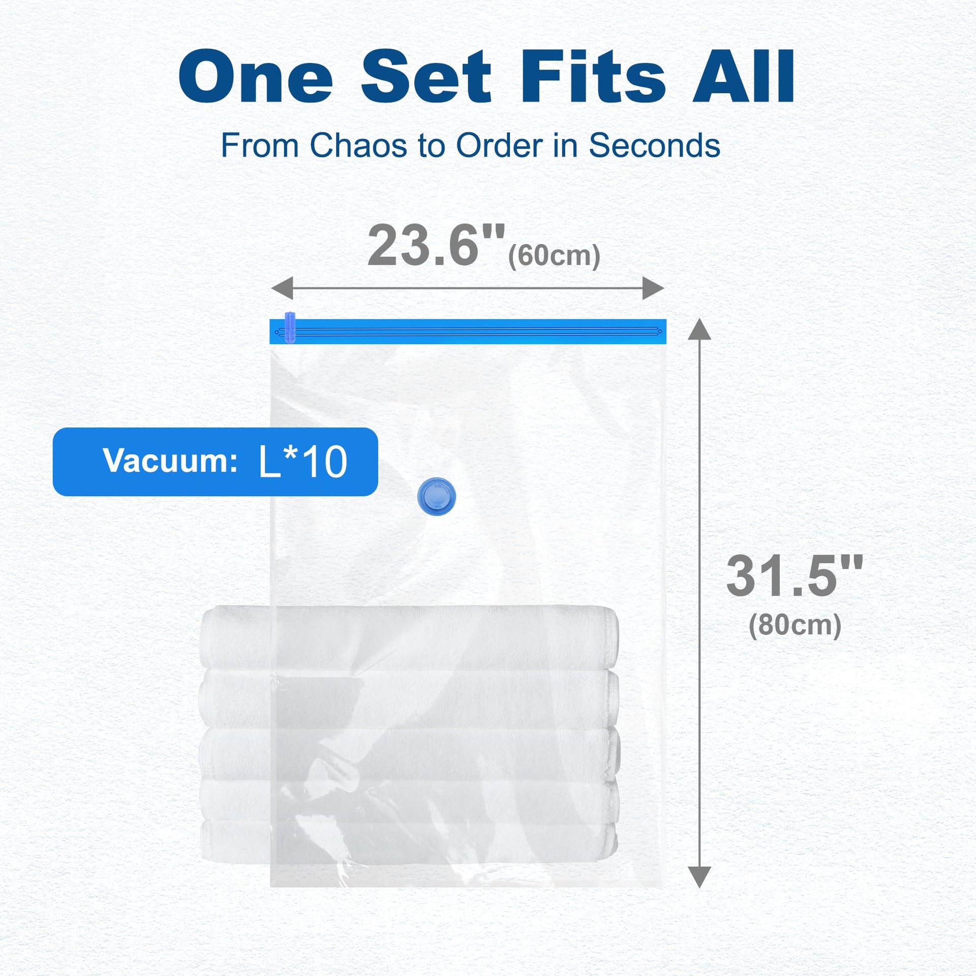 10 Large Vacuum Seal Bags For Clothing Travel (10 Count)