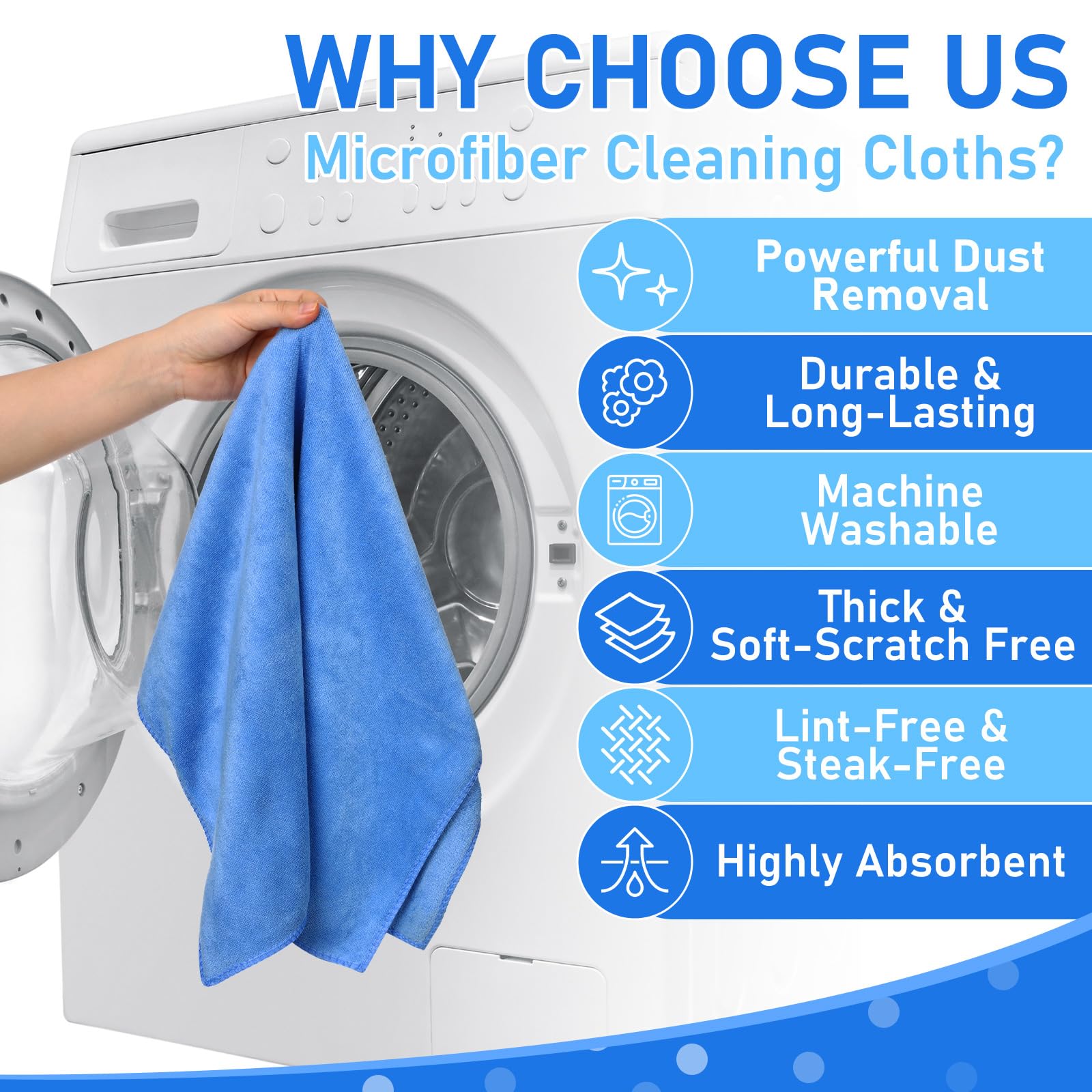3 Pcs Extra Large Microfiber Cleaning Cloth 30" x 20" Washable Reusable Microfiber Towel Streak Free Lint Free Cloth for Cleaning Home Glass Office Window Bathrooms (3 Count)