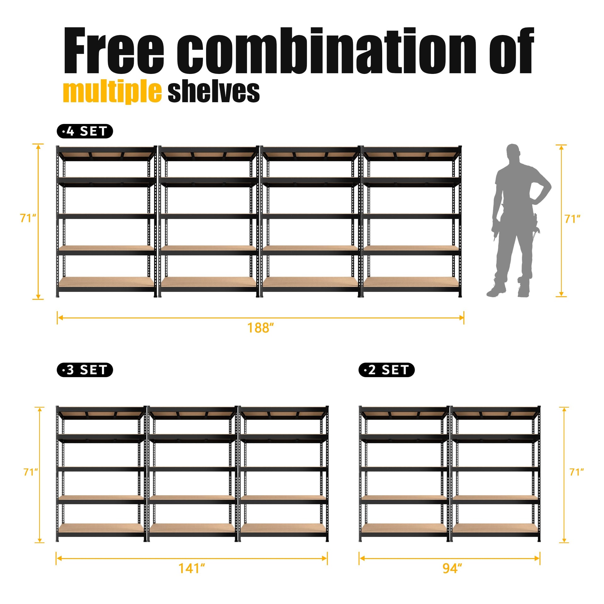 47"W x 18"D x 72"H Garage Storage Shelves (2 Count)