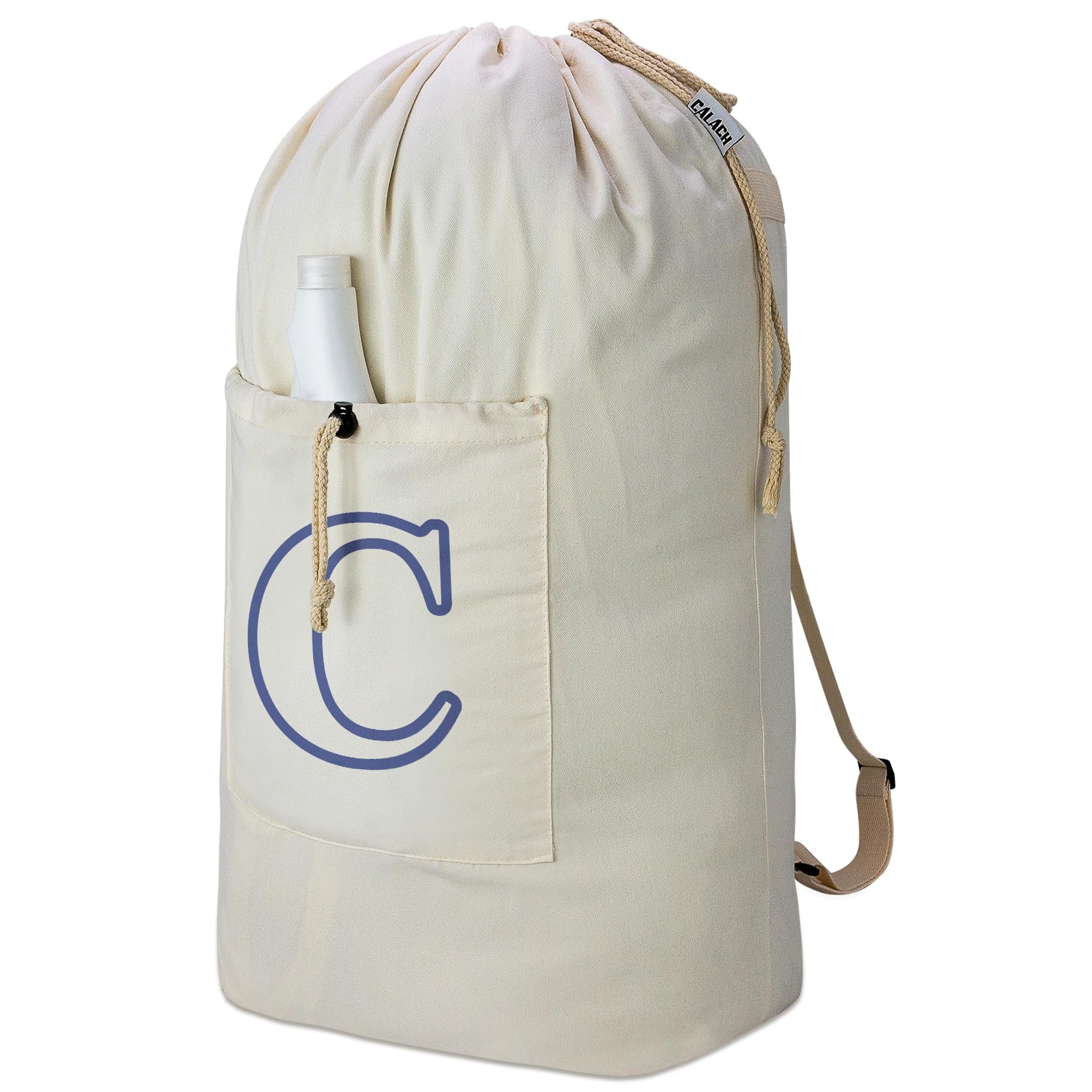 Laundry Bag Backpack Personalized Initial Canvas Laundry Bag