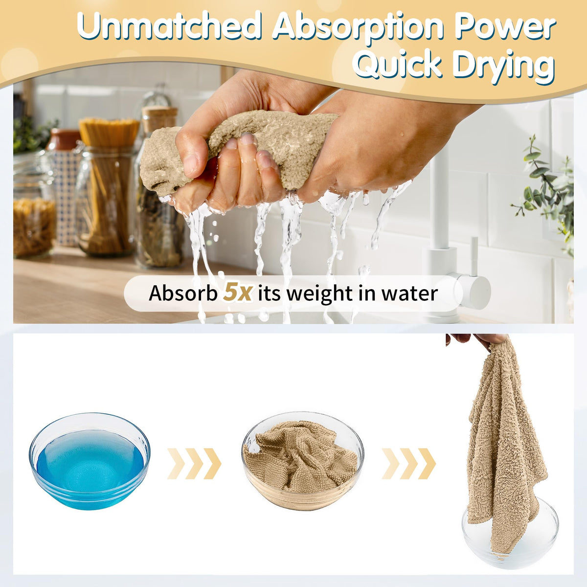 Beige Microfiber Cleaning Cloth (8 Count)