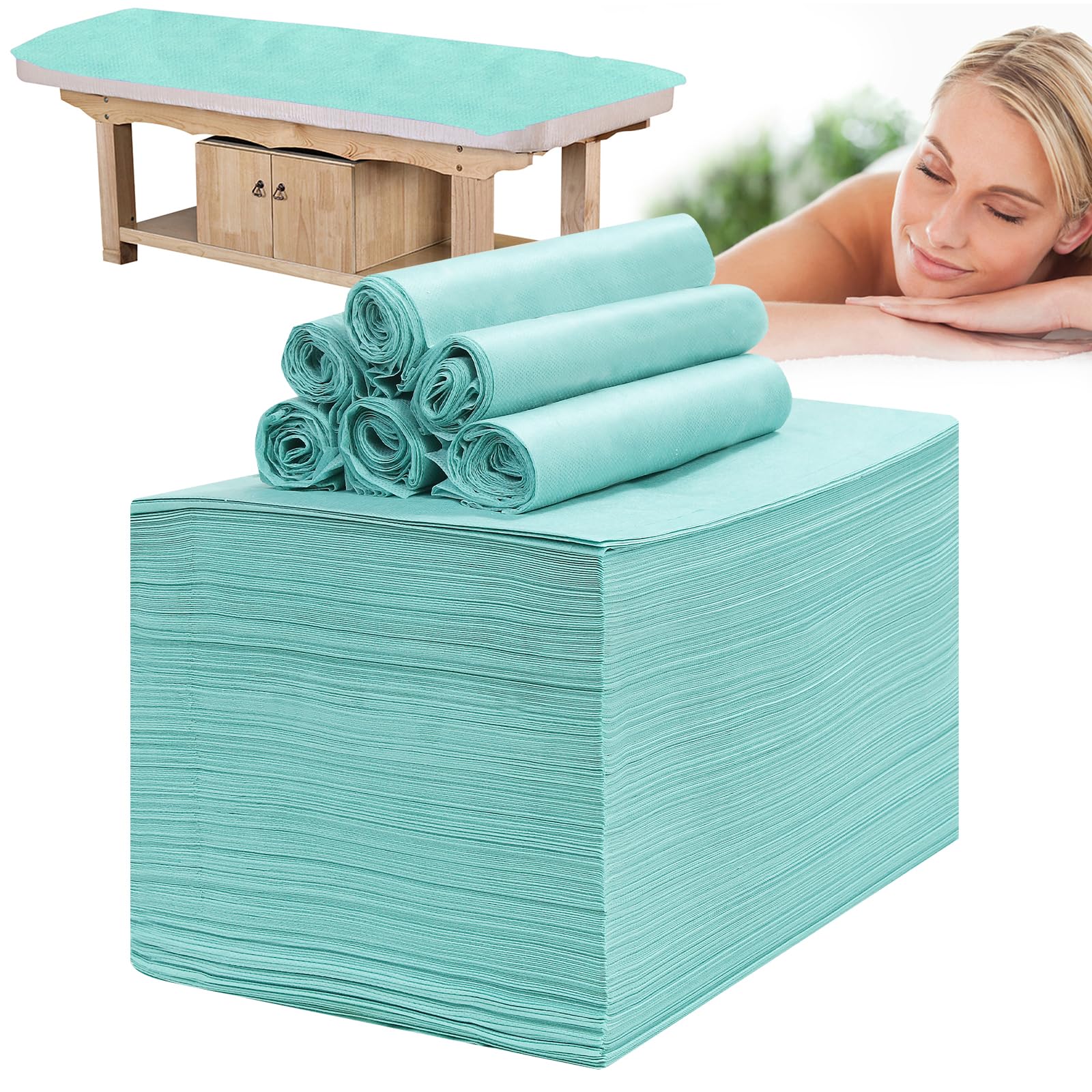 Disposable Bed Sheets for Massage Table 100 Pcs 31" x 71" Waterproof Massage Table Sheets Soft Non Woven Fabric SPA Massage Table Bed Cover Breathable for Beauty Tattoos Waxing (100 Count)