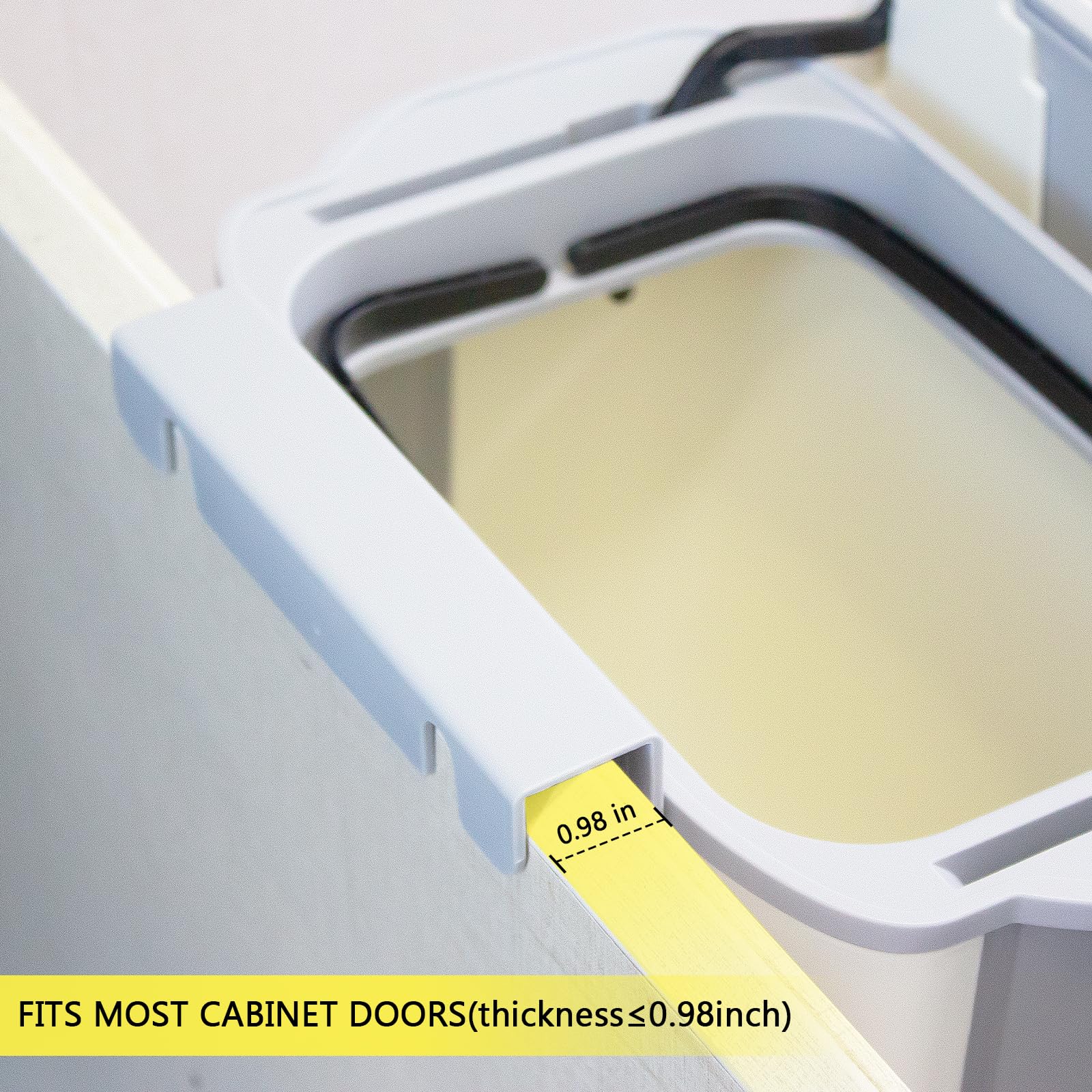 3.2 Gallon Foldable Hanging Trash Can with Lid for Cabinet Door