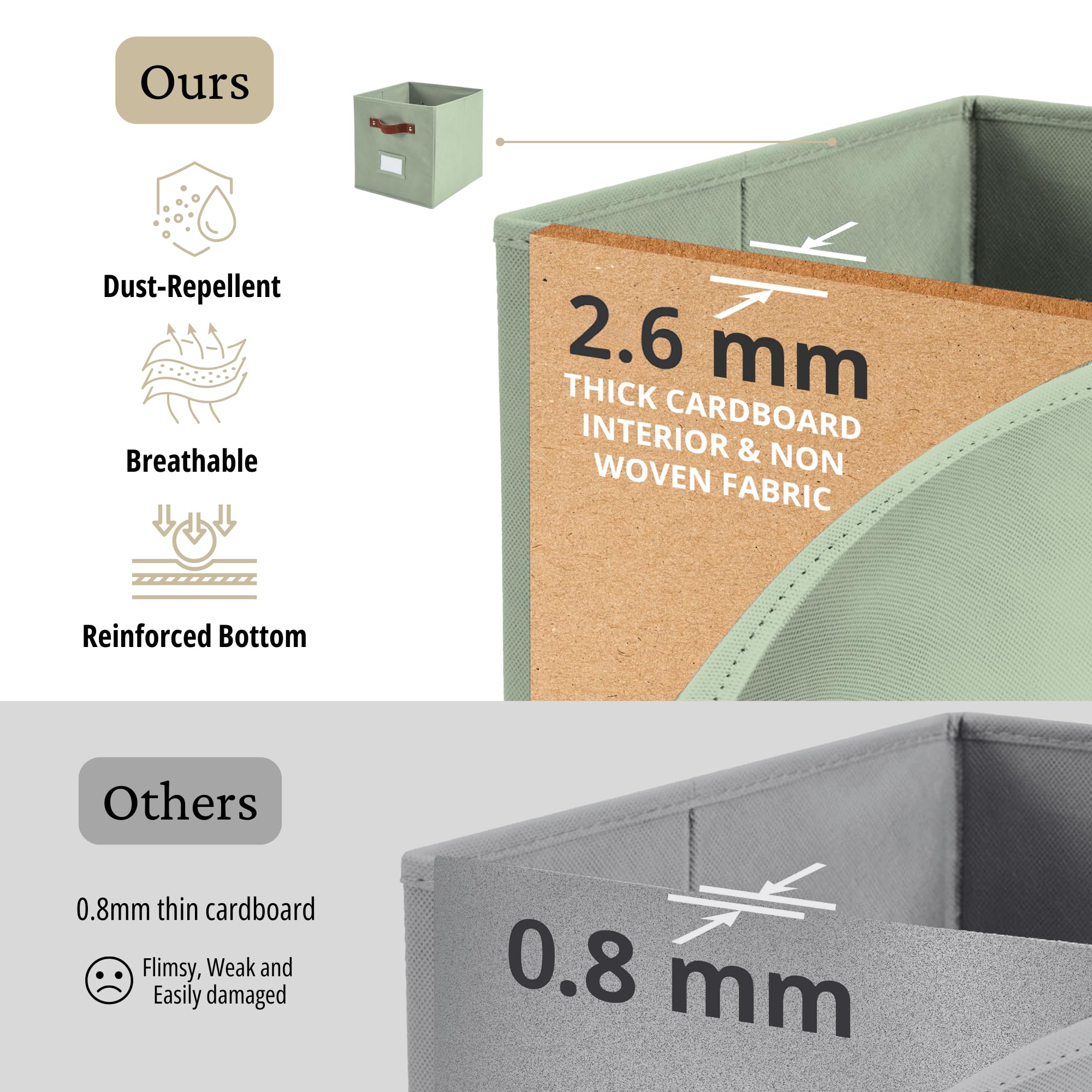 Storage Bins Cube Storage Bin with Labels (6 Count)