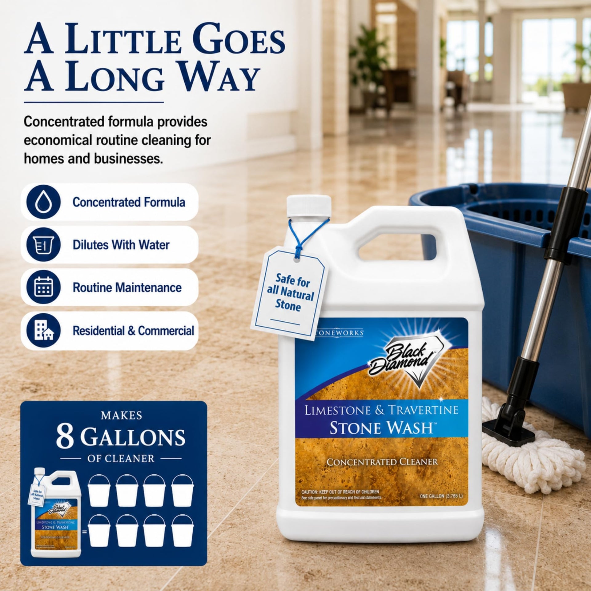 Natural Stone Cleaner for Limestone (128 Fl Oz)
