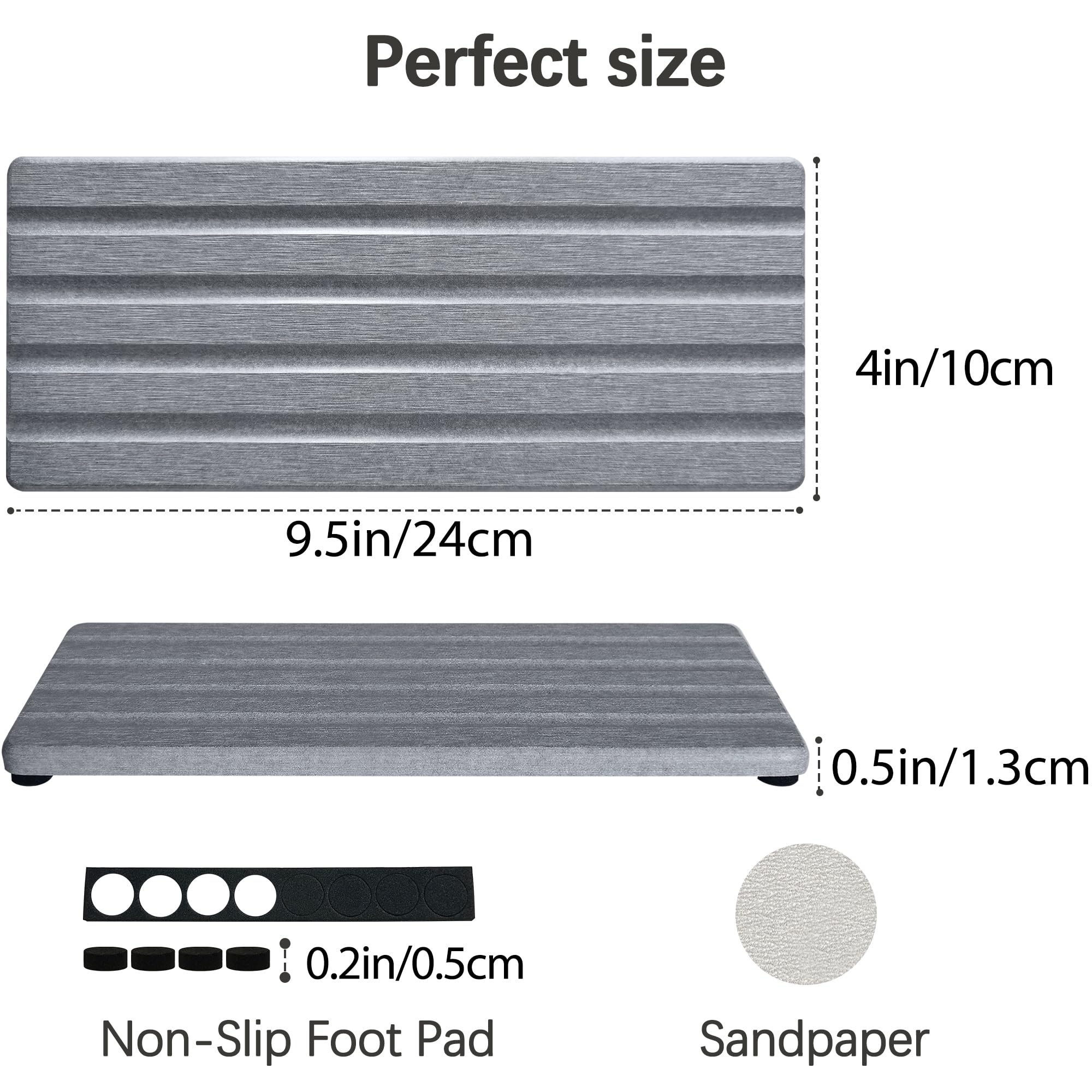 Diatomite Soap Dish Holder Water Absorbing Stone Tray Bathroom Countertop