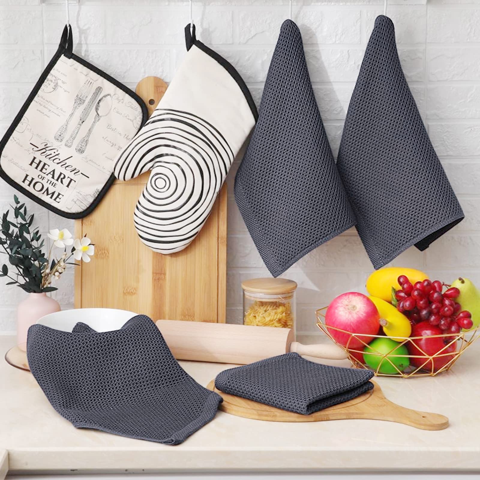 100% Cotton Waffle Weave Kitchen Dish Cloths 24 (24 Count)