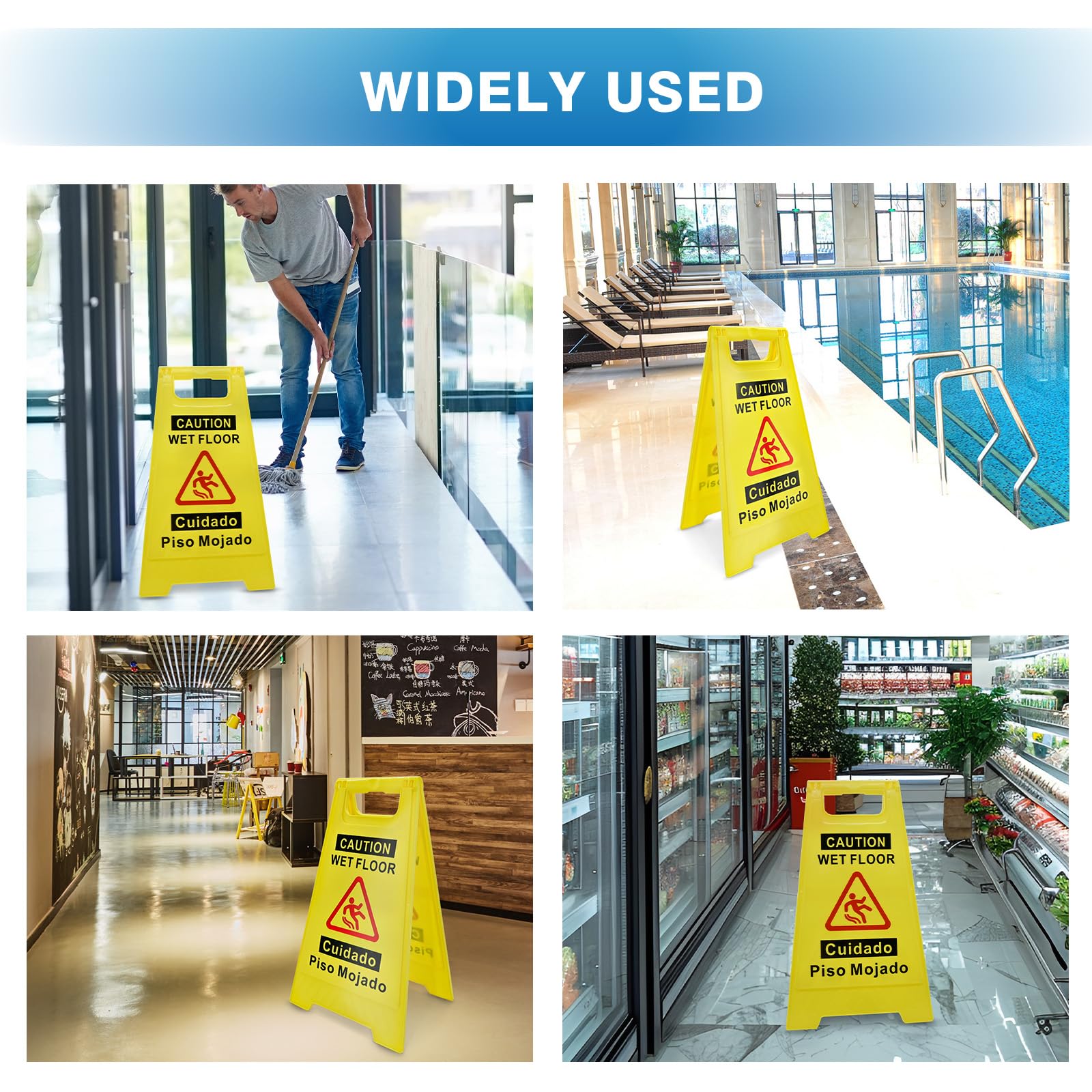 2 Pack Caution Wet Floor Sign (2 Count)