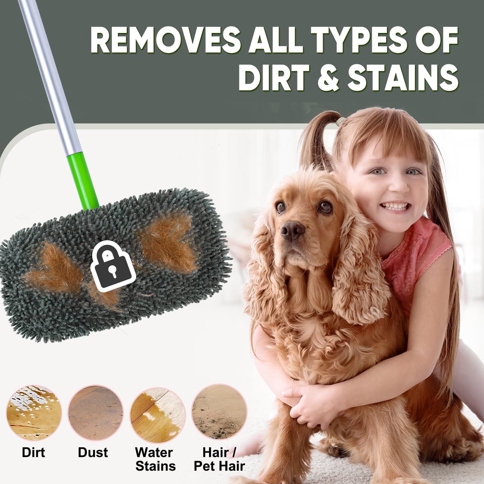 6 Pack Reusable Microfiber Mop Pads Compatible with Swiffer Sweeper (6 Count)