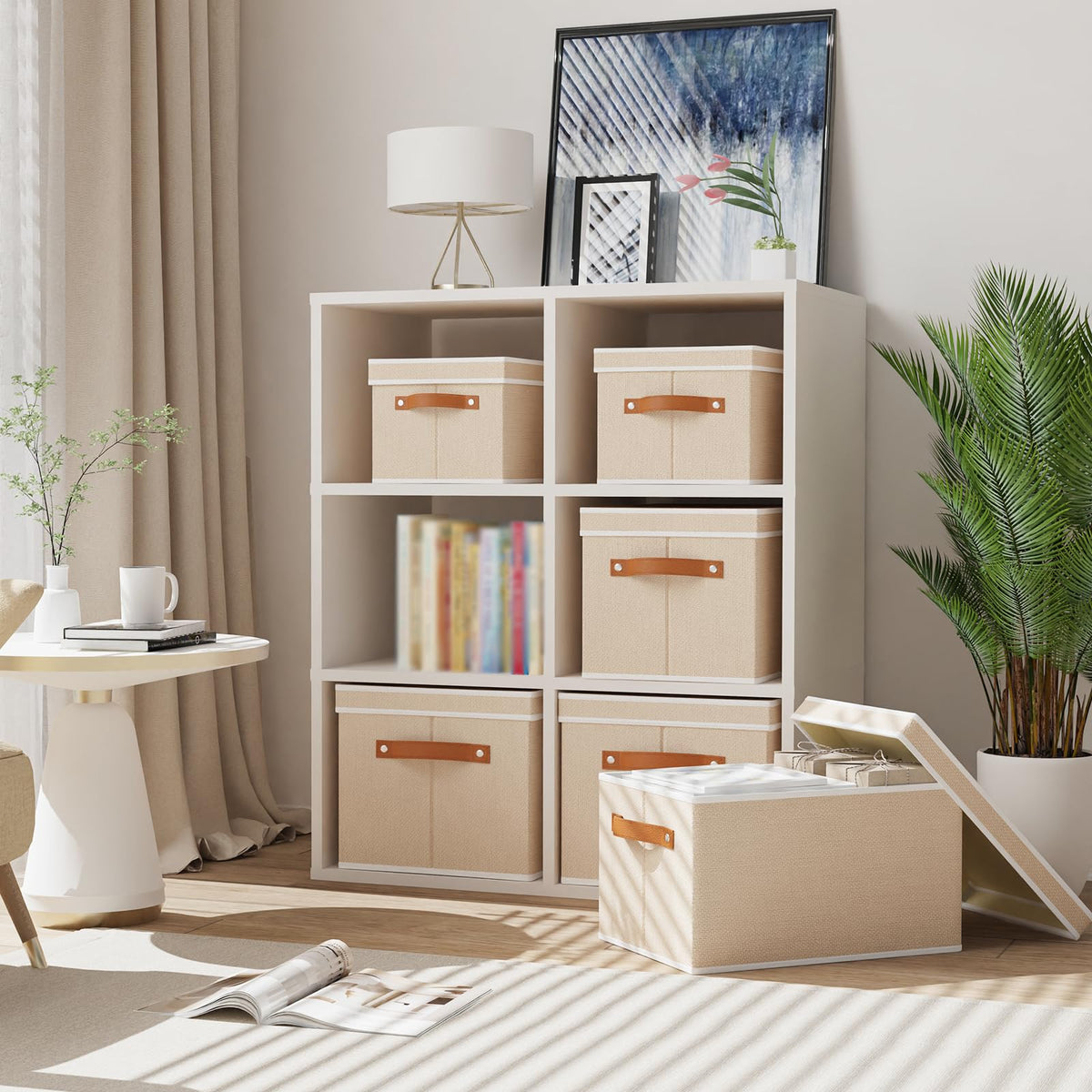 Beige Foldable Storage Bin