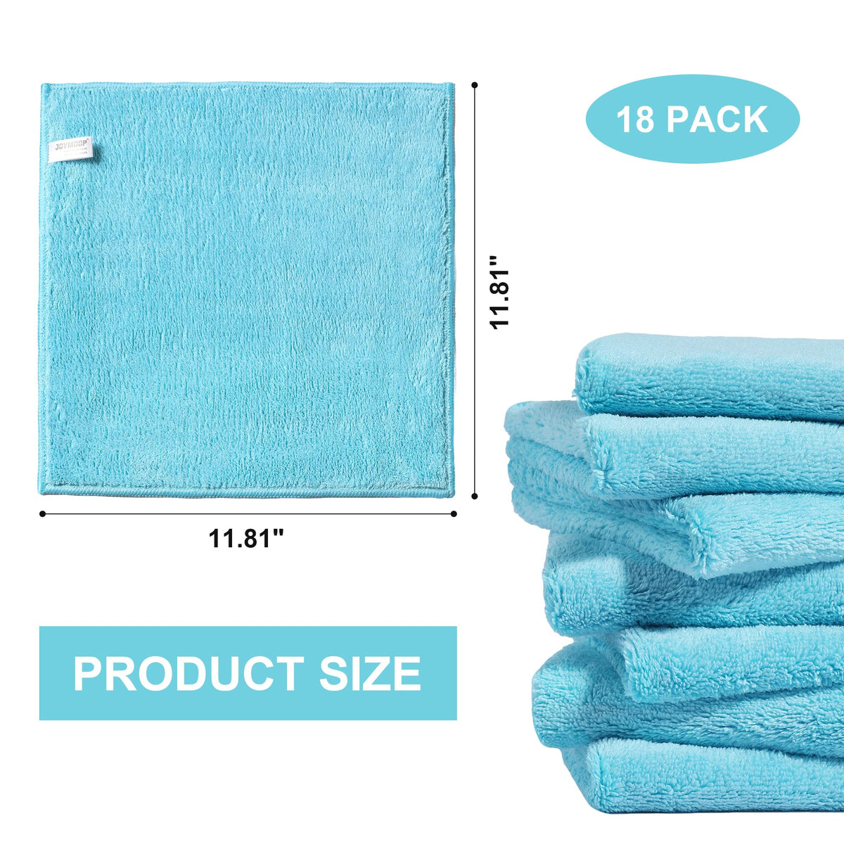 Microfiber Cleaning Cloths Cyan (18 Count)
