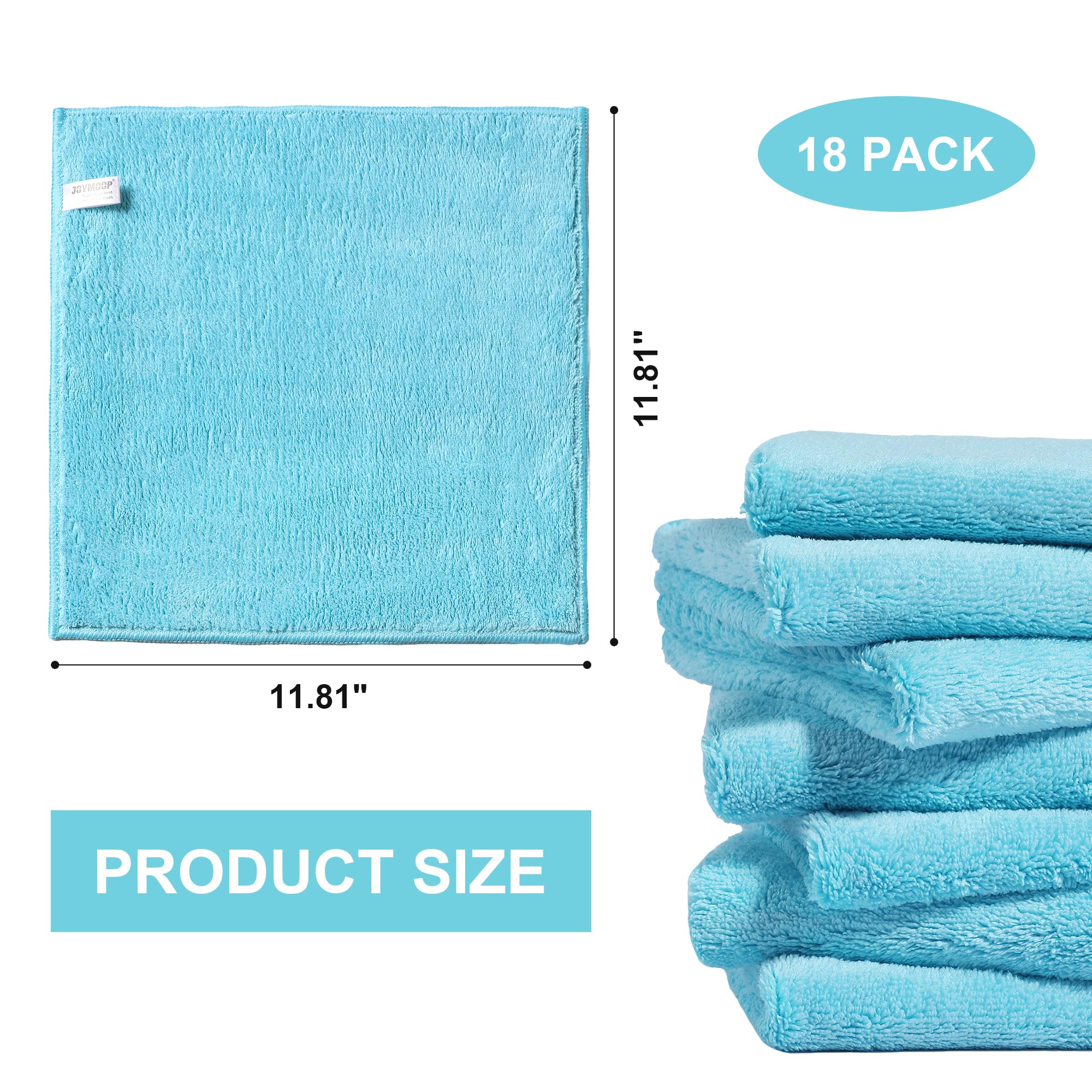 Microfiber Cleaning Cloths Cyan (18 Count)